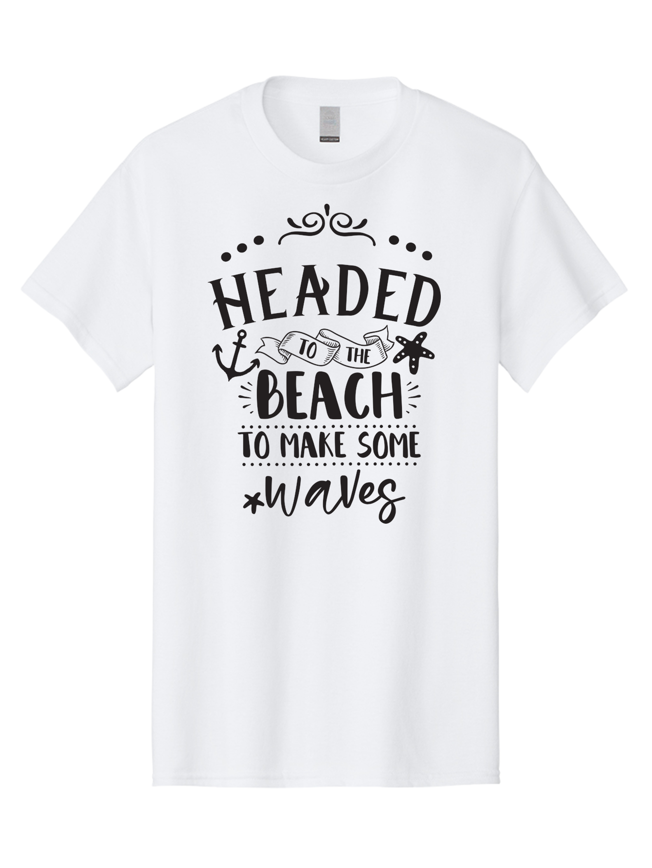 Headed-To-The-Beach Men'S Graphic Tee, 100% Cotton, Comfortable Casual Summer Wear, Machine Washable, Beach Inspiration, Ocean Quotes, Beachy Vibes, Coastal Style, Nautical Theme, Waves Inspiration, Anchor Symbol, Starfish Icon, Fun Quotes, Aac808 25