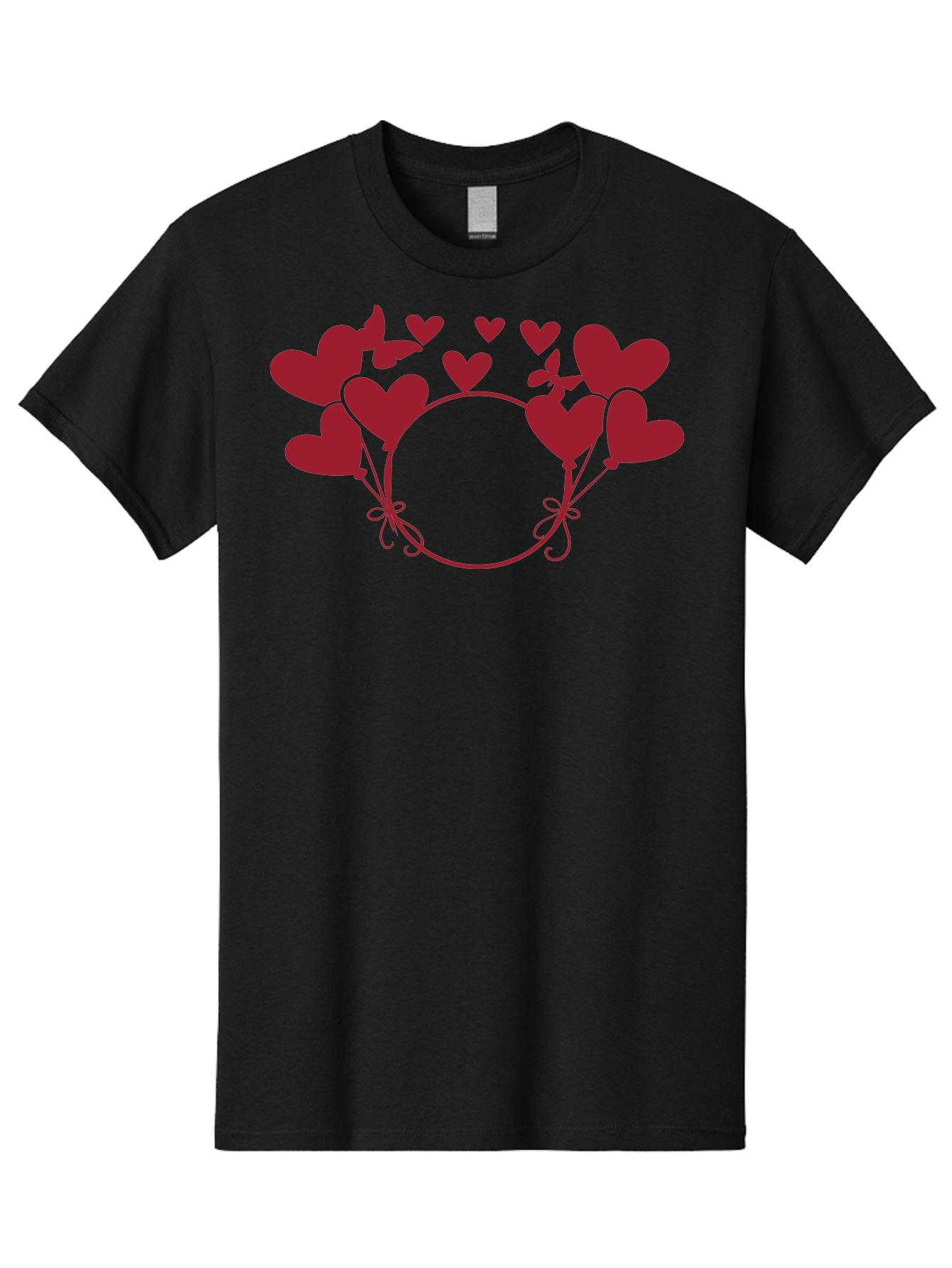 Heart-Wreath Men'S Graphic Tee, 100% Cotton, Comfortable Casual Summer Wear, Machine Washable, Heart-Shaped Frame, Floral Wreath, Red Hearts, Love Symbol, Decorative Border, Heart Design, Romantic Theme, Valentines Day Aac810 17