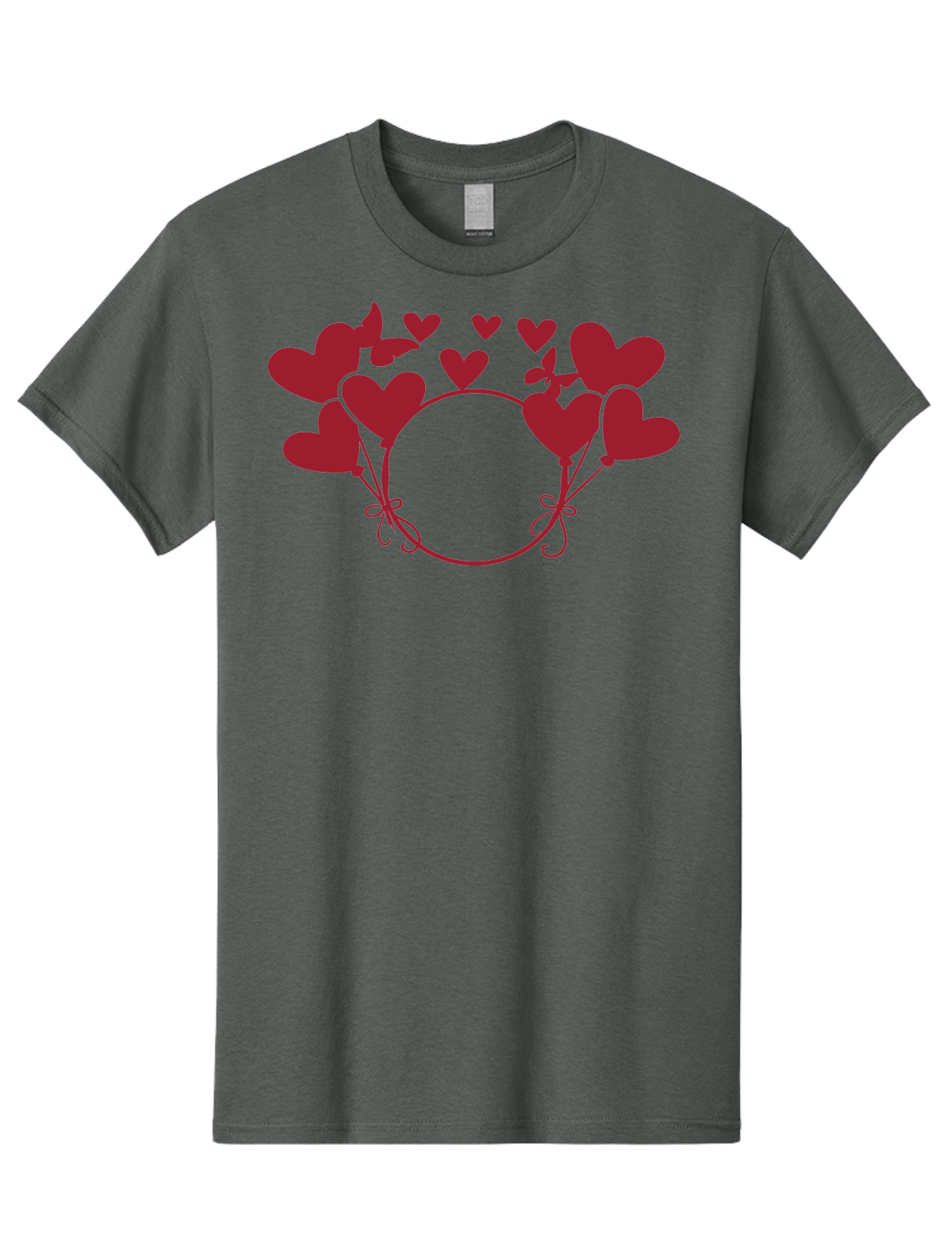 Heart-Wreath Men'S Graphic Tee, 100% Cotton, Comfortable Casual Summer Wear, Machine Washable, Heart-Shaped Frame, Floral Wreath, Red Hearts, Love Symbol, Decorative Border, Heart Design, Romantic Theme, Valentines Day Aac810 15