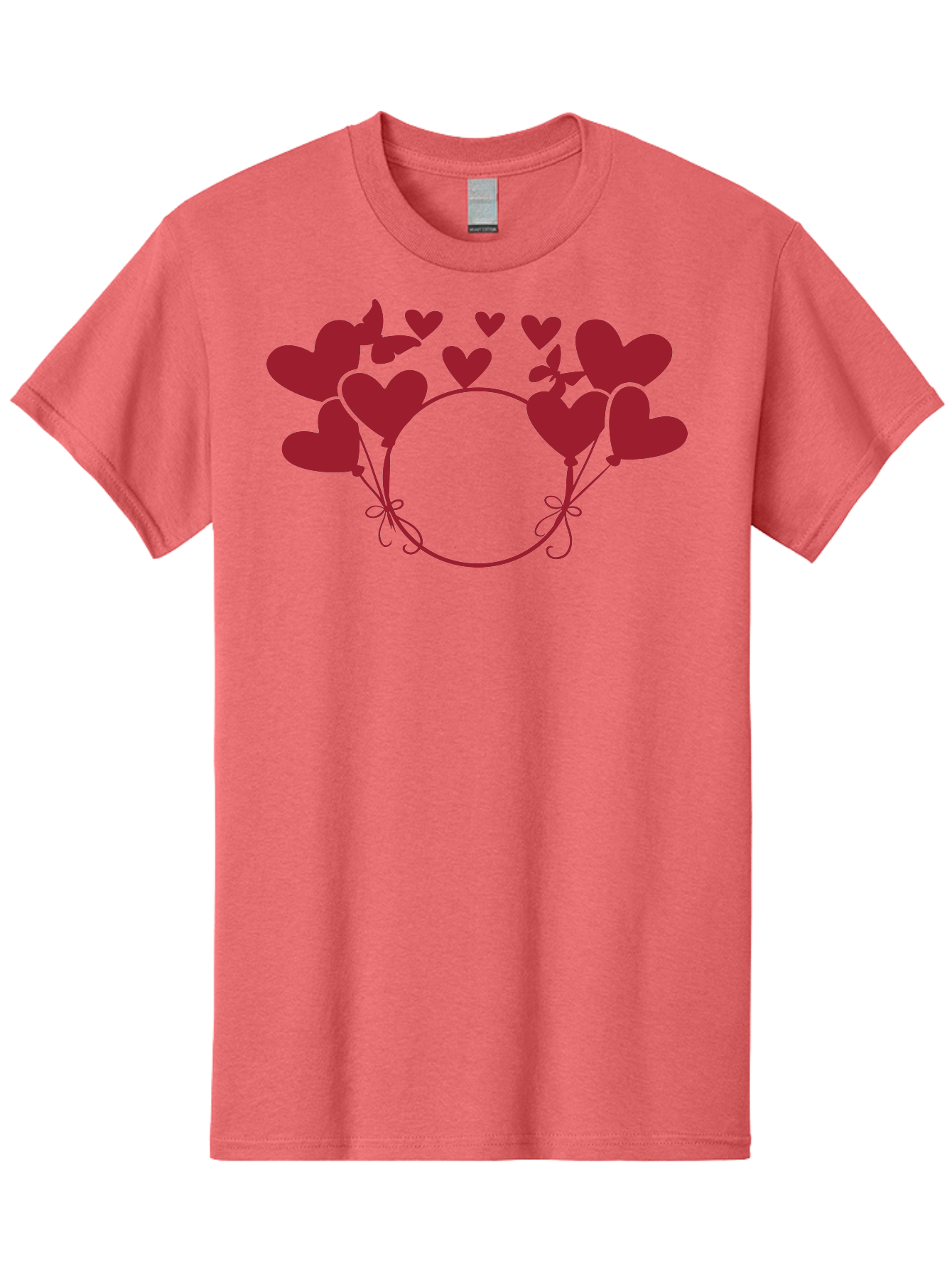 Heart-Wreath Men'S Graphic Tee, 100% Cotton, Comfortable Casual Summer Wear, Machine Washable, Heart-Shaped Frame, Floral Wreath, Red Hearts, Love Symbol, Decorative Border, Heart Design, Romantic Theme, Valentines Day Aac810 1