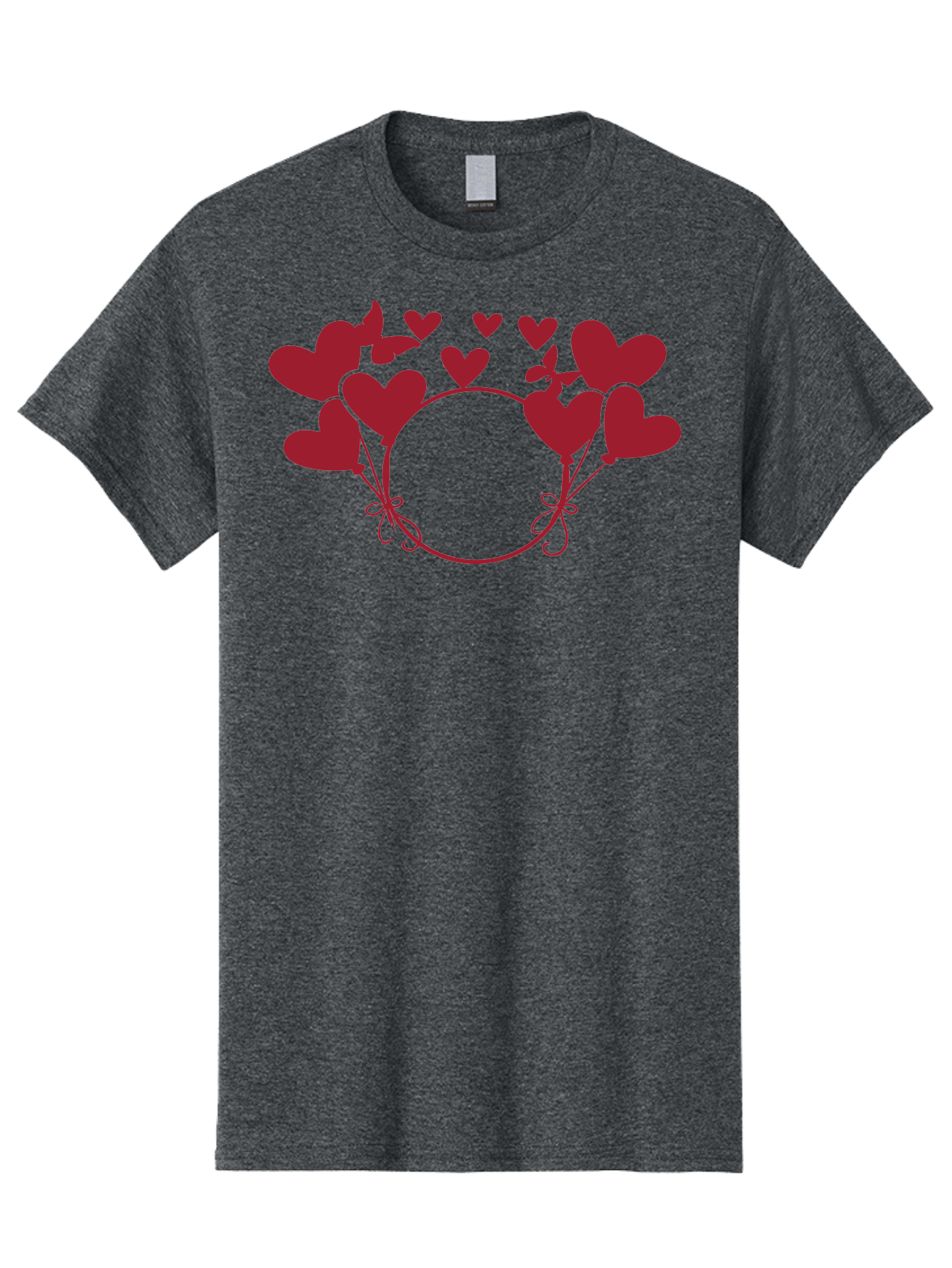 Heart-Wreath Men'S Graphic Tee, 100% Cotton, Comfortable Casual Summer Wear, Machine Washable, Heart-Shaped Frame, Floral Wreath, Red Hearts, Love Symbol, Decorative Border, Heart Design, Romantic Theme, Valentines Day Aac810 23