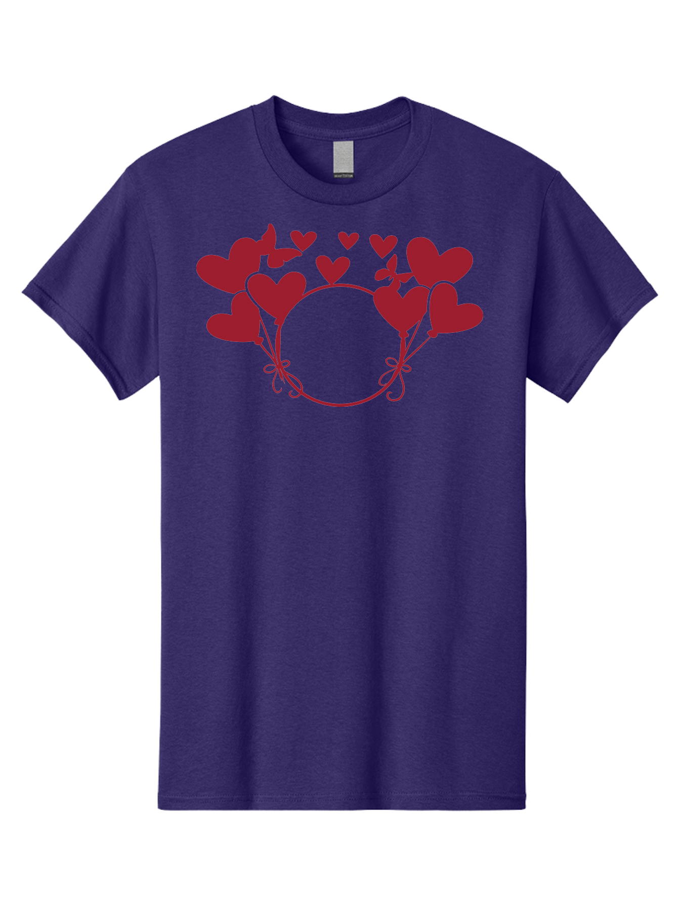Heart-Wreath Men'S Graphic Tee, 100% Cotton, Comfortable Casual Summer Wear, Machine Washable, Heart-Shaped Frame, Floral Wreath, Red Hearts, Love Symbol, Decorative Border, Heart Design, Romantic Theme, Valentines Day Aac810 25