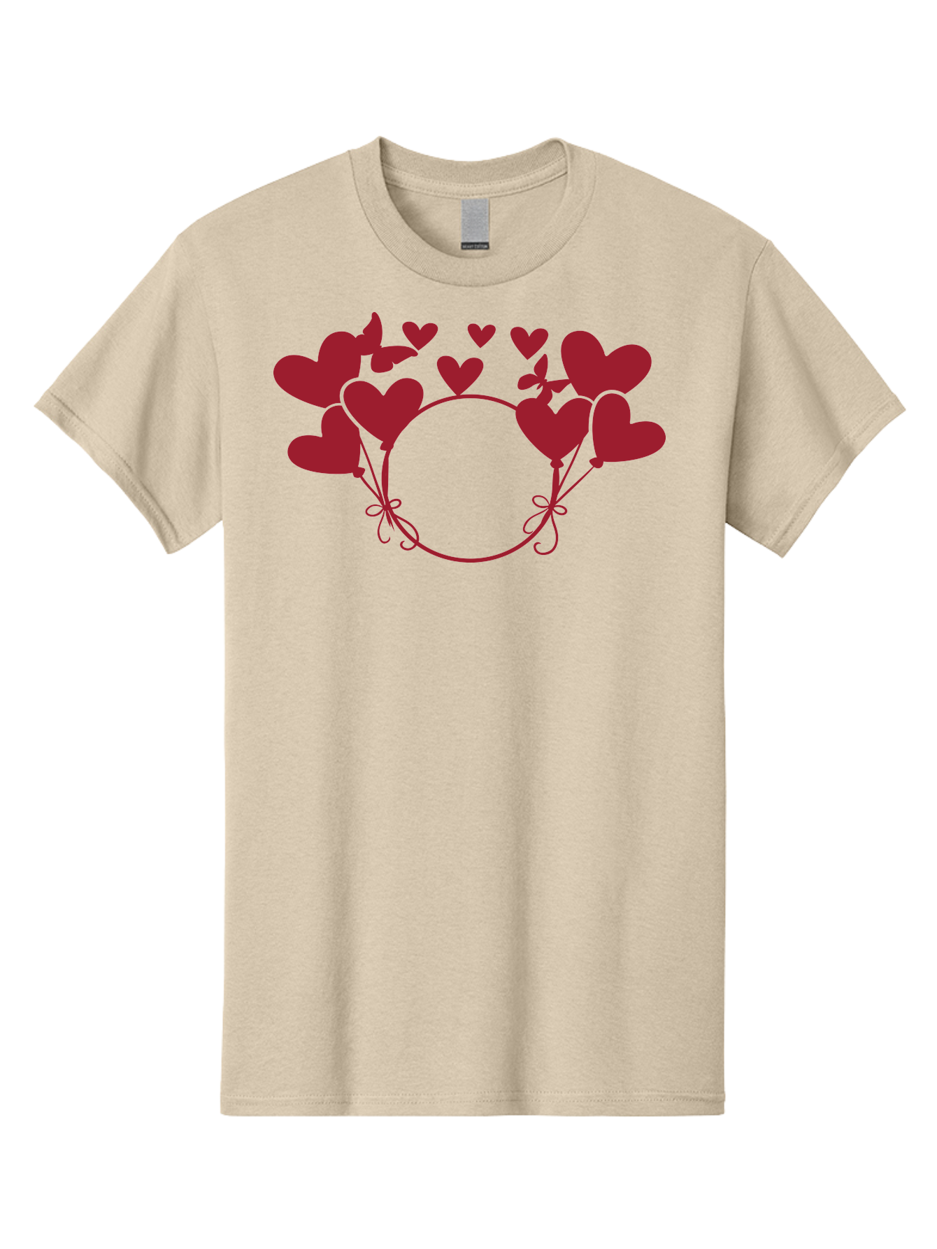 Heart-Wreath Men'S Graphic Tee, 100% Cotton, Comfortable Casual Summer Wear, Machine Washable, Heart-Shaped Frame, Floral Wreath, Red Hearts, Love Symbol, Decorative Border, Heart Design, Romantic Theme, Valentines Day Aac810 11