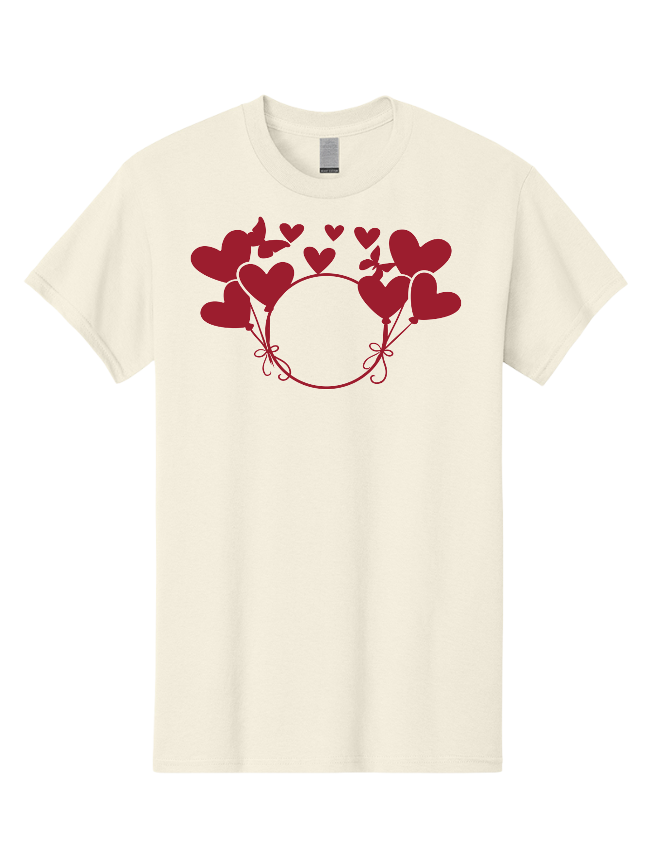 Hearts-Wreath Men'S Graphic Tee, 100% Cotton, Comfortable Casual Summer Wear, Machine Washable, Heart Shaped Frame, Floral Frame, Red Hearts, Heart Decoration, Valentines Day Decor, Love Theme, Heart Shaped Flowers, Decorative Frame, Aac813 19