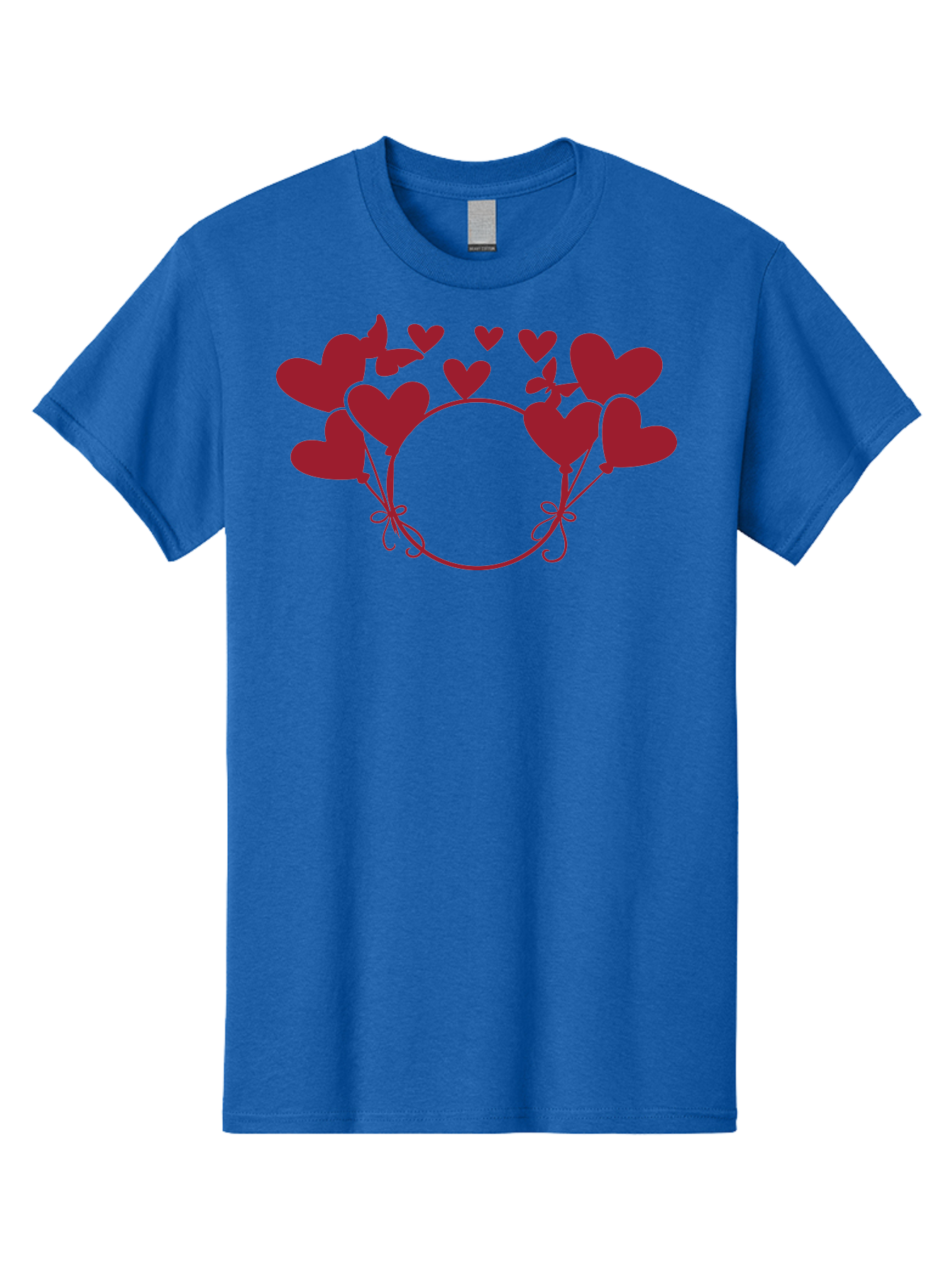 Hearts-Wreath Men'S Graphic Tee, 100% Cotton, Comfortable Casual Summer Wear, Machine Washable, Heart Shaped Frame, Floral Frame, Red Hearts, Heart Decoration, Valentines Day Decor, Love Theme, Heart Shaped Flowers, Decorative Frame, Aac813 3