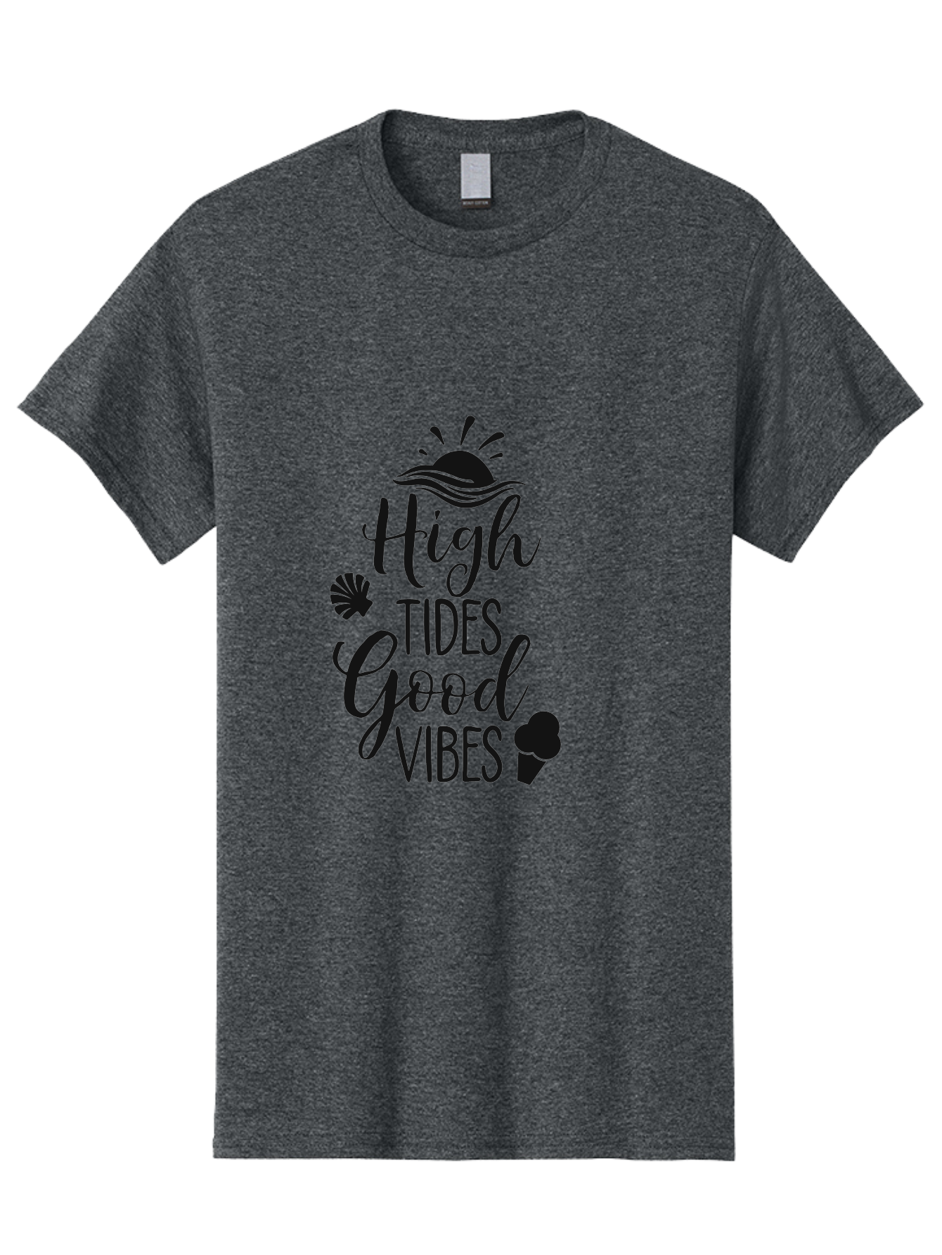 High-Tides-Good-Vibes Men'S Graphic Tee, 100% Cotton, Comfortable Casual Summer Wear, Machine Washable, Ocean Inspiration, Beach Vibes, Good Energy, Sea Shells, Positive Affirmations, Coastal Lifestyle, Motivational Quotes, Summer Vibes Aac819 29