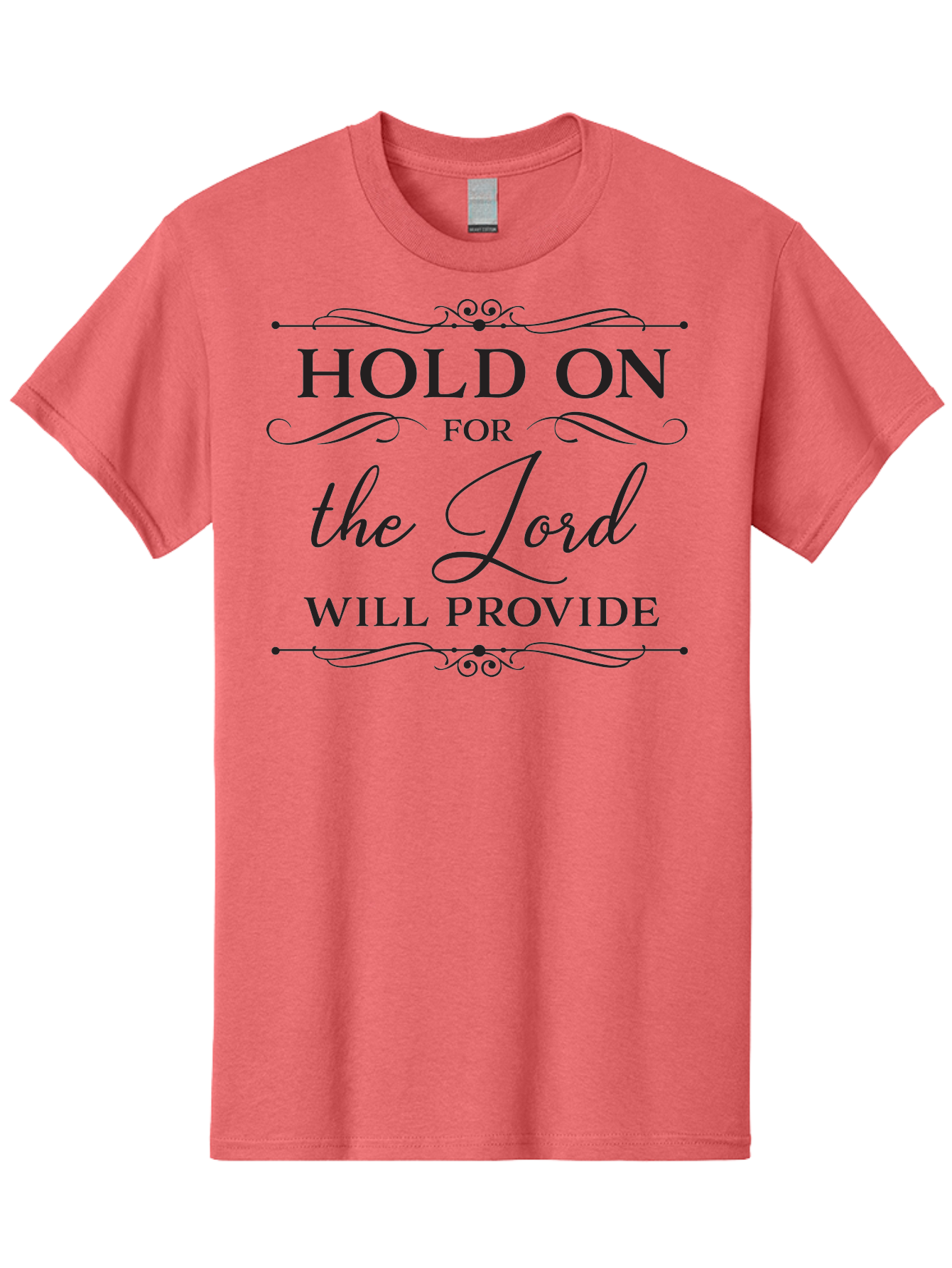 Hold-On-For-Lord-Will-Provide Men'S Graphic Tee, 100% Cotton, Comfortable Casual Summer Wear, Machine Washable, Inspirational Quote, Motivational Message, Faith-Based Saying, Hold On For The Lord Will Provide, Divine Guidance, Encouragement Aac822 23