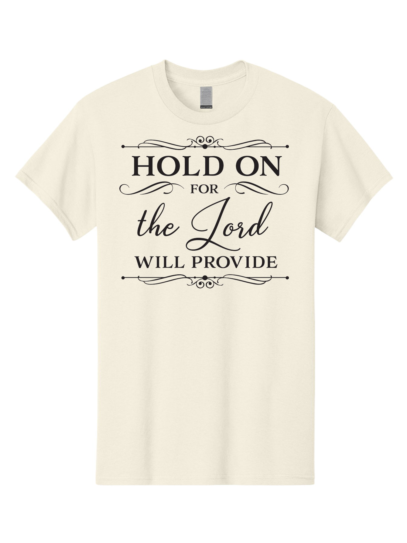 Hold-On-For-Lord-Will-Provide Men'S Graphic Tee, 100% Cotton, Comfortable Casual Summer Wear, Machine Washable, Inspirational Quote, Motivational Message, Faith-Based Saying, Hold On For The Lord Will Provide, Divine Guidance, Encouragement Aac822 7
