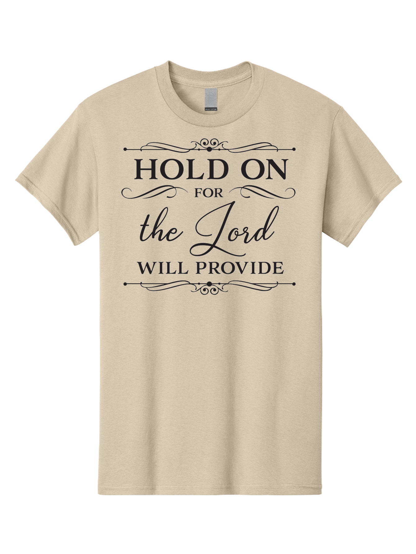 Hold-On-For-Lord-Will-Provide Men'S Graphic Tee, 100% Cotton, Comfortable Casual Summer Wear, Machine Washable, Inspirational Quote, Motivational Message, Faith-Based Saying, Hold On For The Lord Will Provide, Divine Guidance, Encouragement Aac822 1