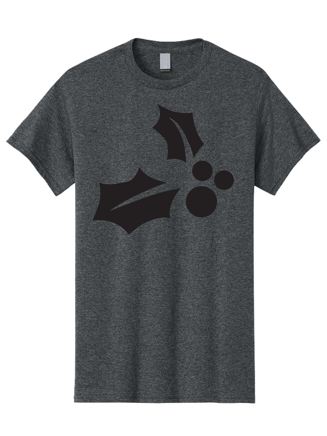 Holly-Leaves-And-Berries Men'S Graphic Tee, 100% Cotton, Comfortable Casual Summer Wear, Machine Washable, Holiday Holly, Christmas Leaves, Festive Berries, Black Silhouette, Minimalist Design, Winter Decor, Seasonal Graphics Aac823 21