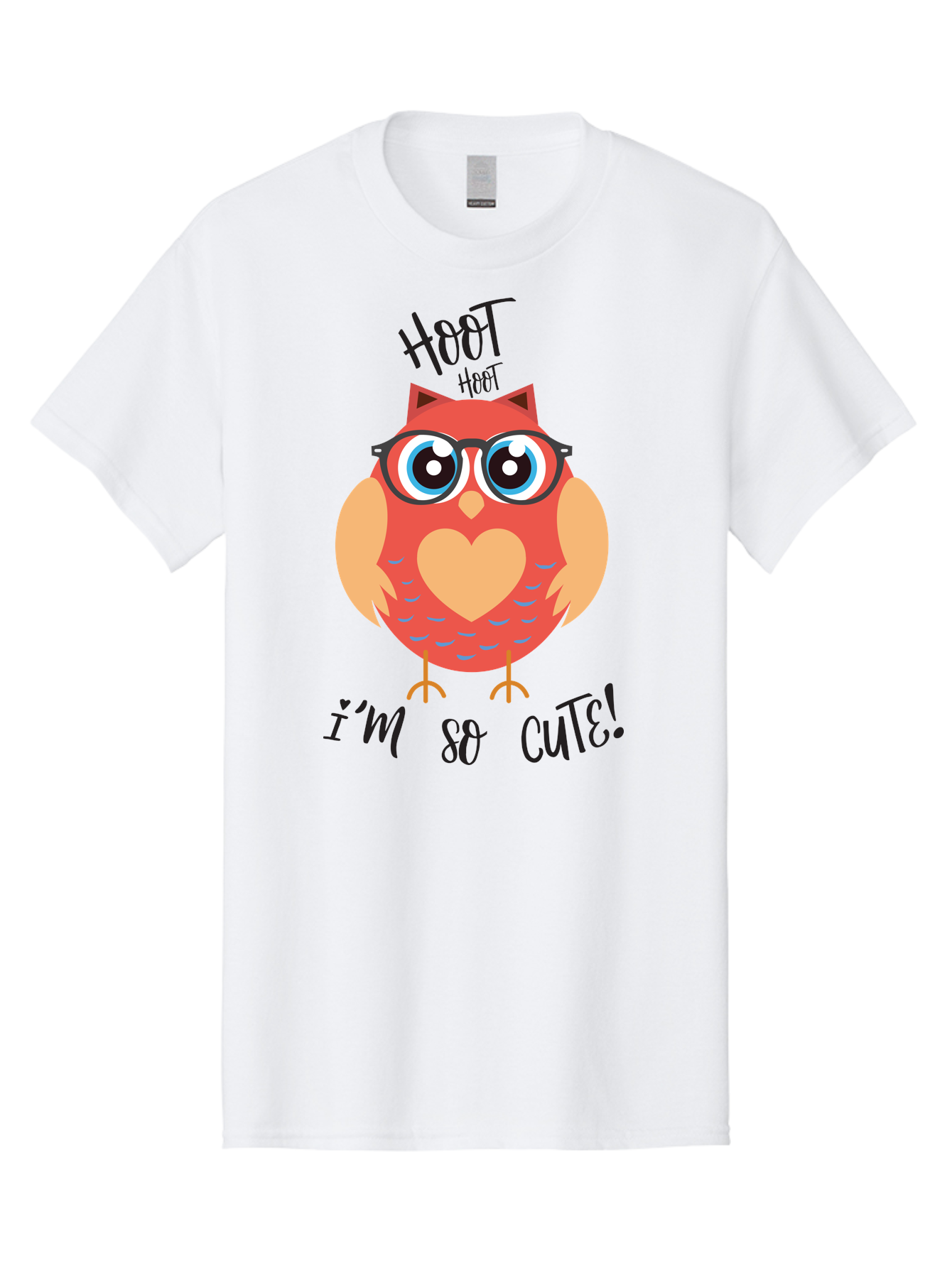 Hoot-Hoot-Owl Men'S Graphic Tee, 100% Cotton, Comfortable Casual Summer Wear, Machine Washable, Cartoon Owl, Heart-Shaped Chest, Glasses, Big Eyes, Cute Animal, Funny Illustration, Whimsical Design, Hoot Hoot, Adorable Creature, Aac827 11