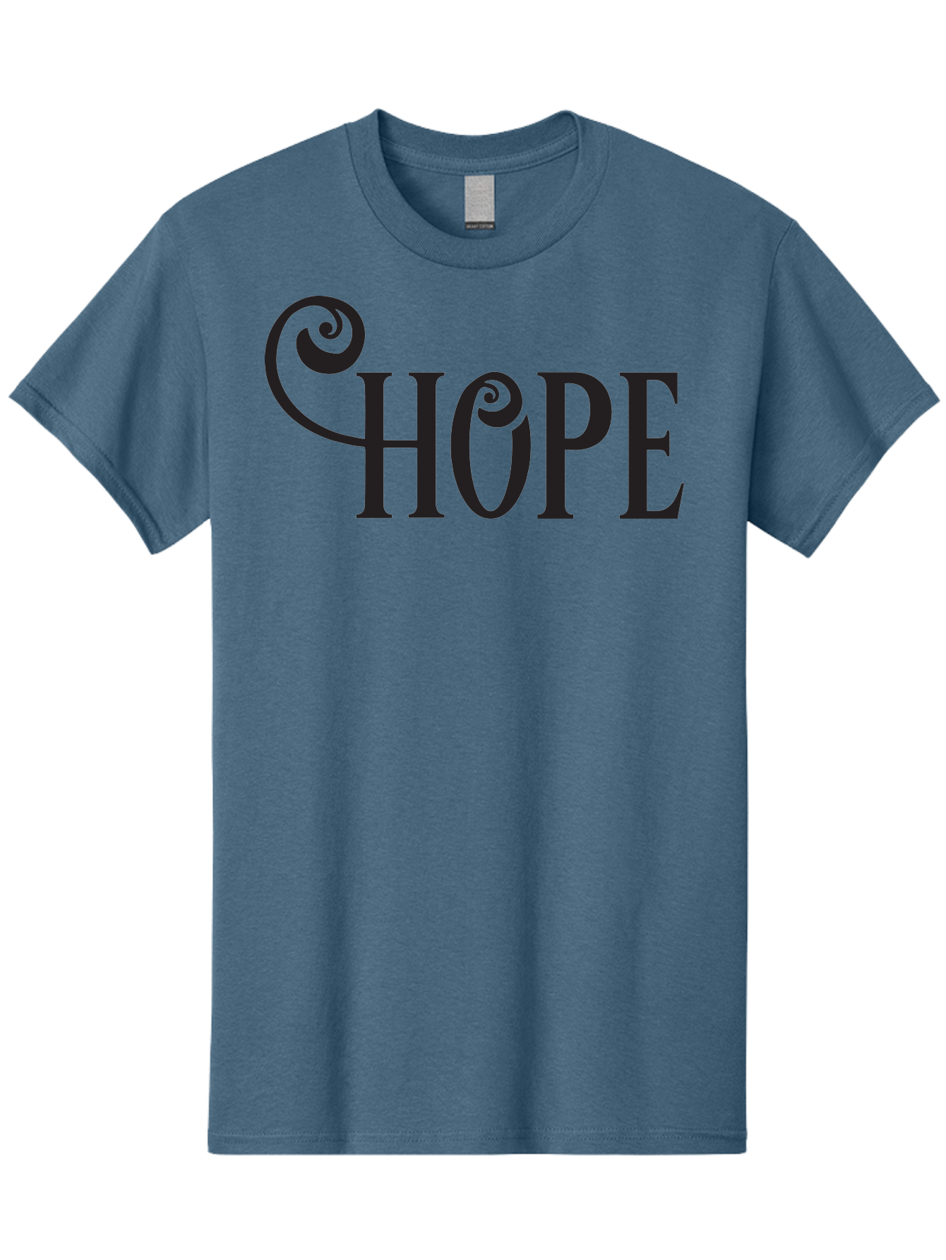 Hope Men'S Graphic Tee, 100% Cotton, Comfortable Casual Summer Wear, Machine Washable, Hope Symbol, Inspirational Quote, Motivational Text, Positive Vibes, Black Typography, Elegant Design, Swirly Font, Ornate Lettering Aac828 15