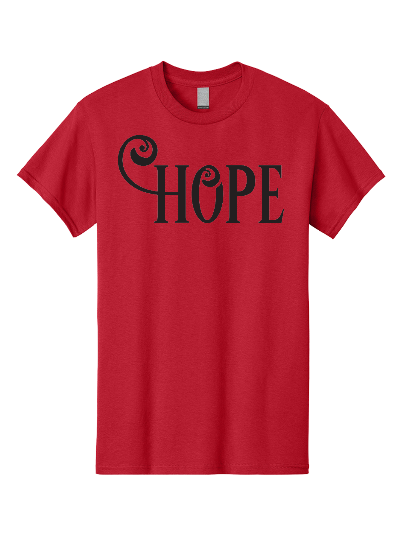 Hope Men'S Graphic Tee, 100% Cotton, Comfortable Casual Summer Wear, Machine Washable, Hope Symbol, Inspirational Quote, Motivational Text, Positive Vibes, Black Typography, Elegant Design, Swirly Font, Ornate Lettering Aac828 25