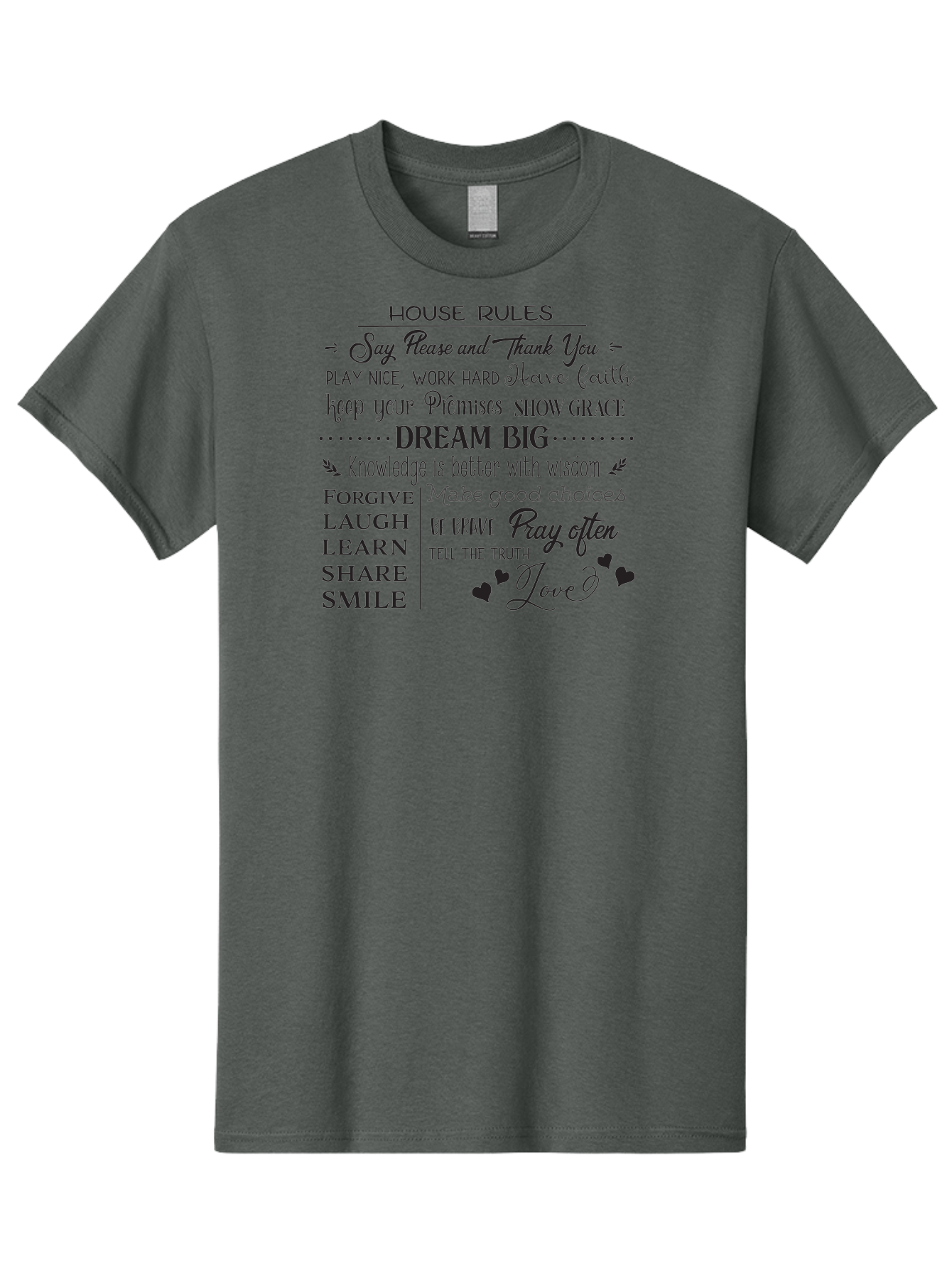House-Rules-1 Men'S Graphic Tee, 100% Cotton, Comfortable Casual Summer Wear, Machine Washable, Inspirational Quotes, Motivational Phrases, Positive Affirmations, Good Vibes, Happiness, Kindness, Love, Self-Improvement, Personal Growth, Aac830 13