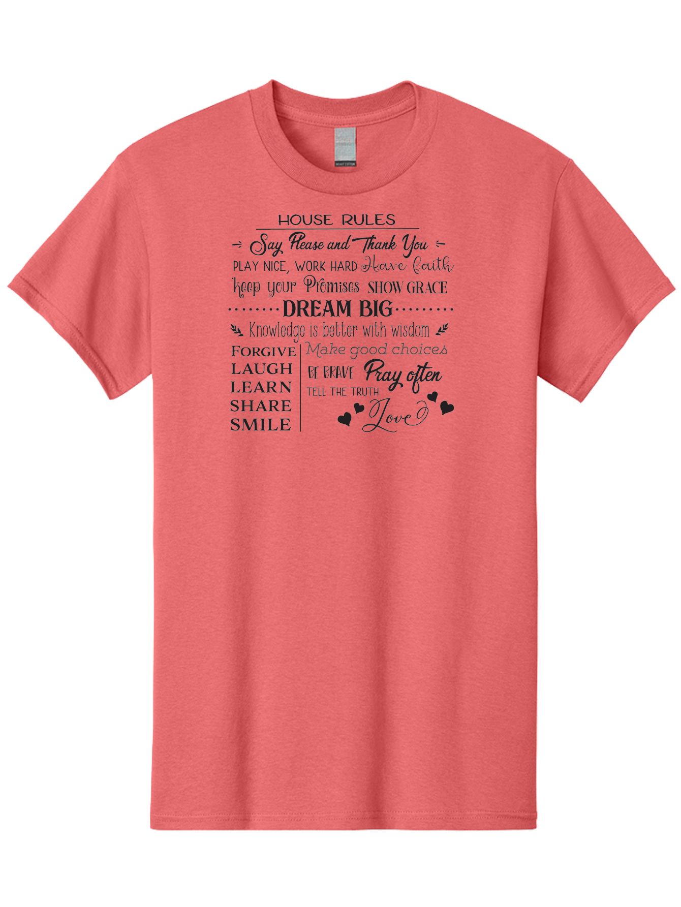 House-Rules-1 Men'S Graphic Tee, 100% Cotton, Comfortable Casual Summer Wear, Machine Washable, Inspirational Quotes, Motivational Phrases, Positive Affirmations, Good Vibes, Happiness, Kindness, Love, Self-Improvement, Personal Growth, Aac830 25