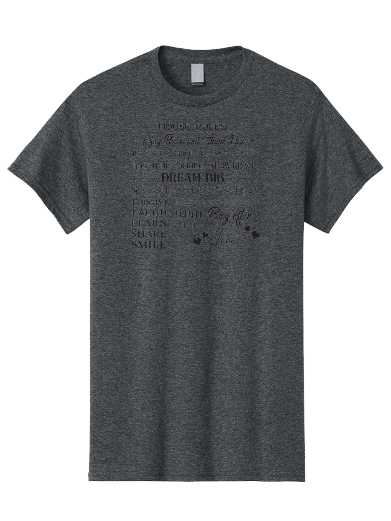 House-Rules-1 Men'S Graphic Tee, 100% Cotton, Comfortable Casual Summer Wear, Machine Washable, Inspirational Quotes, Motivational Phrases, Positive Affirmations, Good Vibes, Happiness, Kindness, Love, Self-Improvement, Personal Growth, Aac830 15