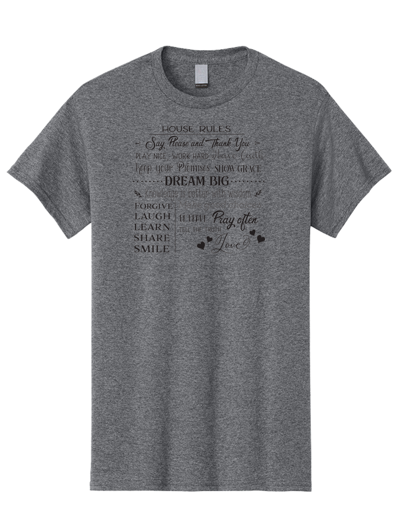 House-Rules-1 Men'S Graphic Tee, 100% Cotton, Comfortable Casual Summer Wear, Machine Washable, Inspirational Quotes, Motivational Phrases, Positive Affirmations, Good Vibes, Happiness, Kindness, Love, Self-Improvement, Personal Growth, Aac830 11