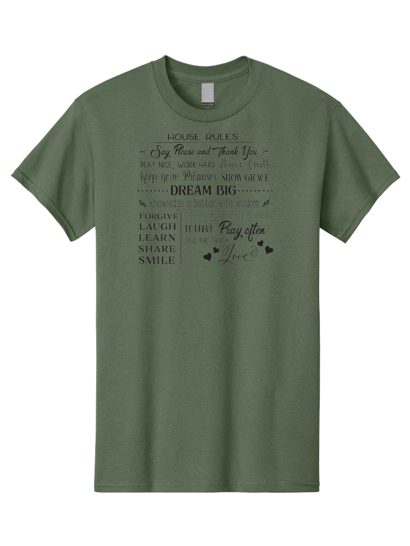 House-Rules-1 Men'S Graphic Tee, 100% Cotton, Comfortable Casual Summer Wear, Machine Washable, Inspirational Quotes, Motivational Phrases, Positive Affirmations, Good Vibes, Happiness, Kindness, Love, Self-Improvement, Personal Growth, Aac830 21