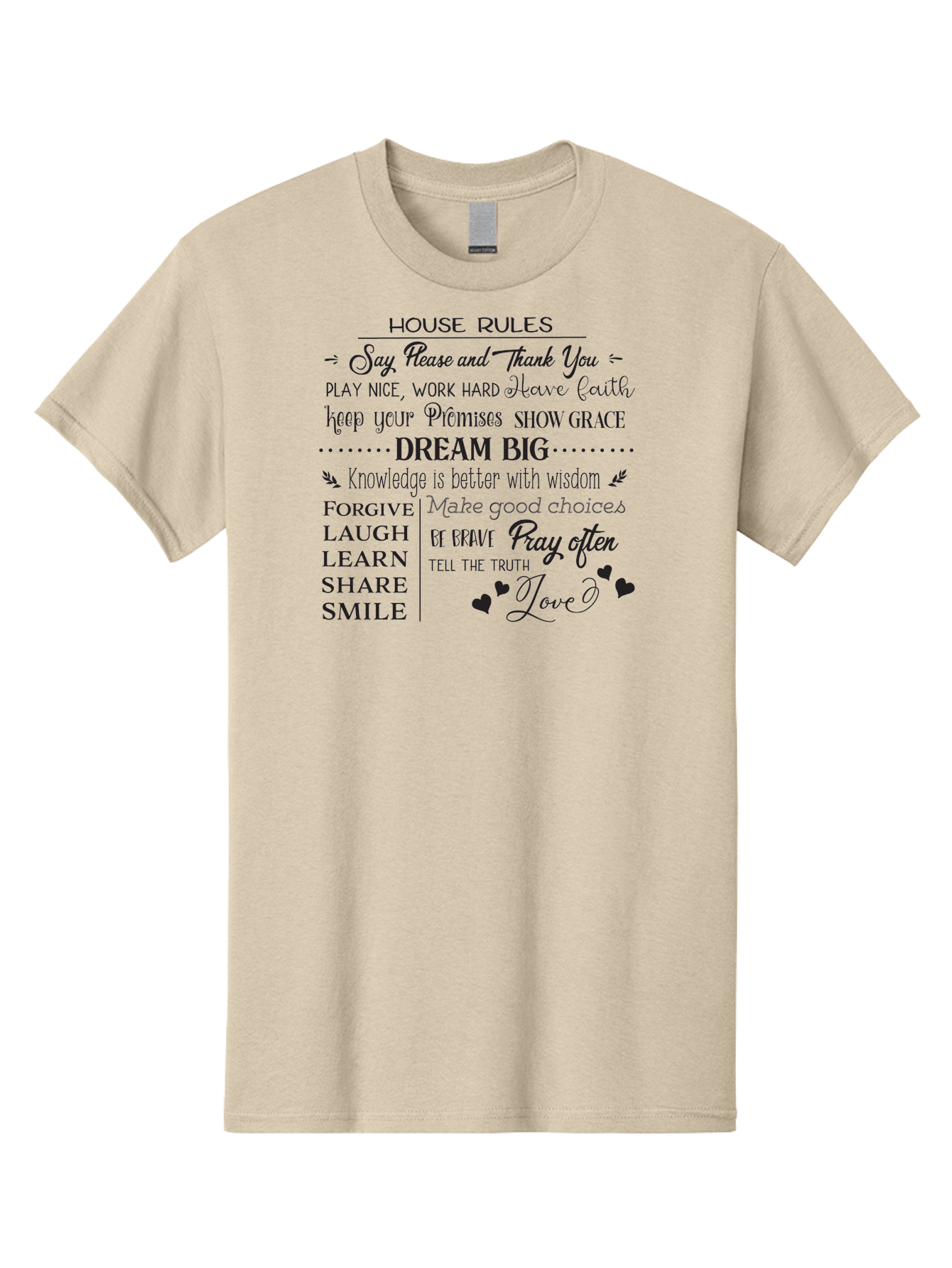 House-Rules-1 Men'S Graphic Tee, 100% Cotton, Comfortable Casual Summer Wear, Machine Washable, Inspirational Quotes, Motivational Phrases, Positive Affirmations, Good Vibes, Happiness, Kindness, Love, Self-Improvement, Personal Growth, Aac830 29