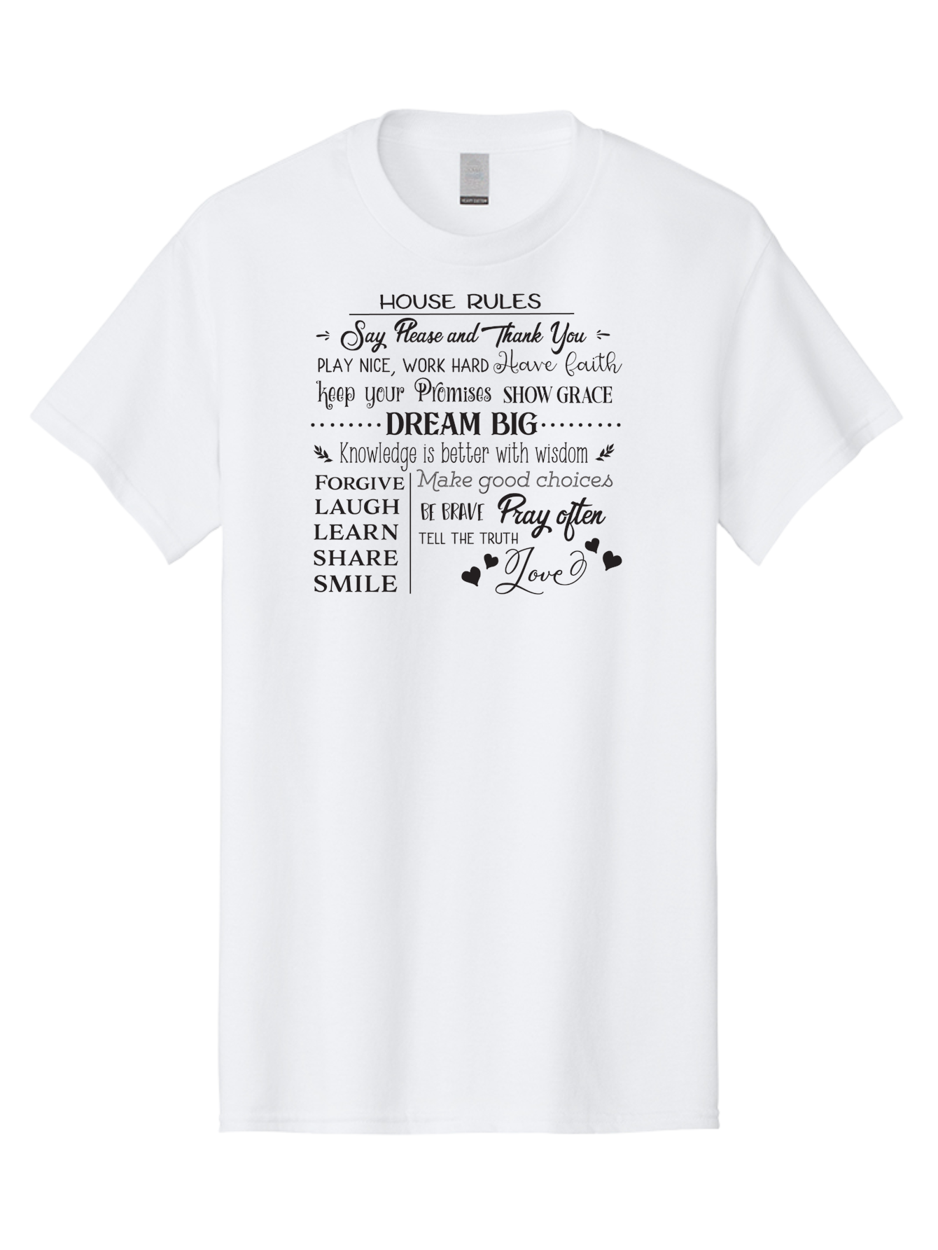 House-Rules-1 Men'S Graphic Tee, 100% Cotton, Comfortable Casual Summer Wear, Machine Washable, Inspirational Quotes, Motivational Phrases, Positive Affirmations, Good Vibes, Happiness, Kindness, Love, Self-Improvement, Personal Growth, Aac830 7