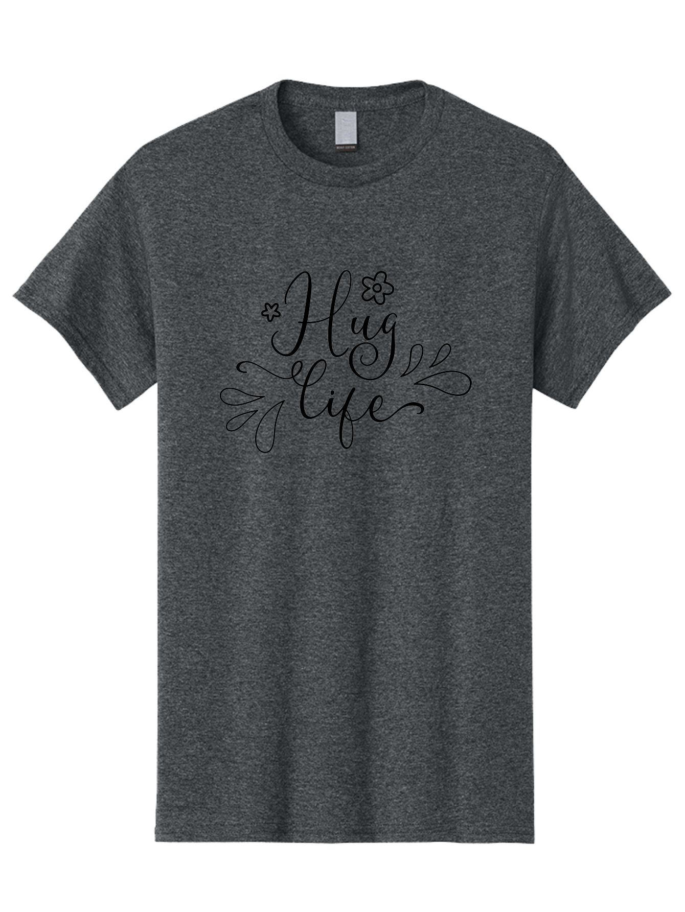 Hug-Life Men'S Graphic Tee, 100% Cotton, Comfortable Casual Summer Wear, Machine Washable, Motivational Quote, Inspirational Message, Positivity, Love, Happiness, Hand-Lettering, Floral Design, Artistic Calligraphy, Uplifting Words, Aac837 9