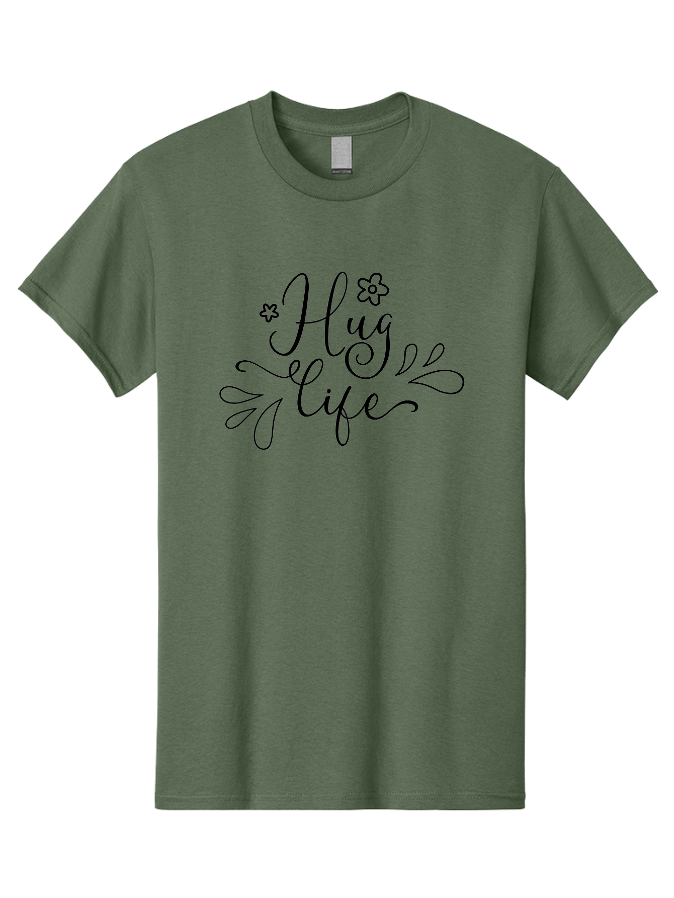 Hug-Life Men'S Graphic Tee, 100% Cotton, Comfortable Casual Summer Wear, Machine Washable, Motivational Quote, Inspirational Message, Positivity, Love, Happiness, Hand-Lettering, Floral Design, Artistic Calligraphy, Uplifting Words, Aac837 15