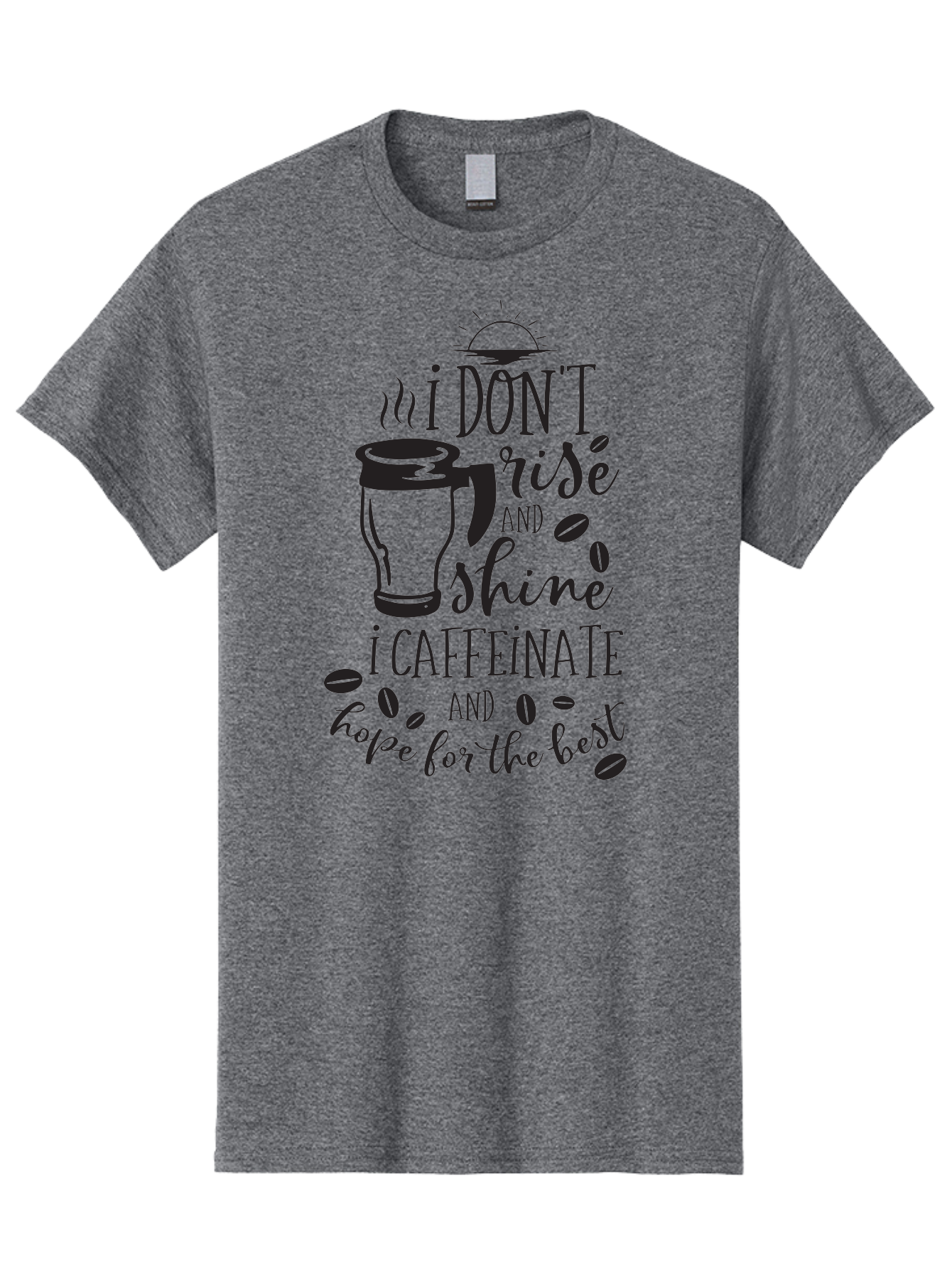 I-Don-T-Rise-And-Shine-I-Caffeinate Men'S Graphic Tee, 100% Cotton, Comfortable Casual Summer Wear, Machine Washable, Coffee-Themed Quote, Morning Motivation, Caffeine Humor, Coffee Lover Quotes, Funny Coffee Sayings, Coffee Mug Design, Aac844 13