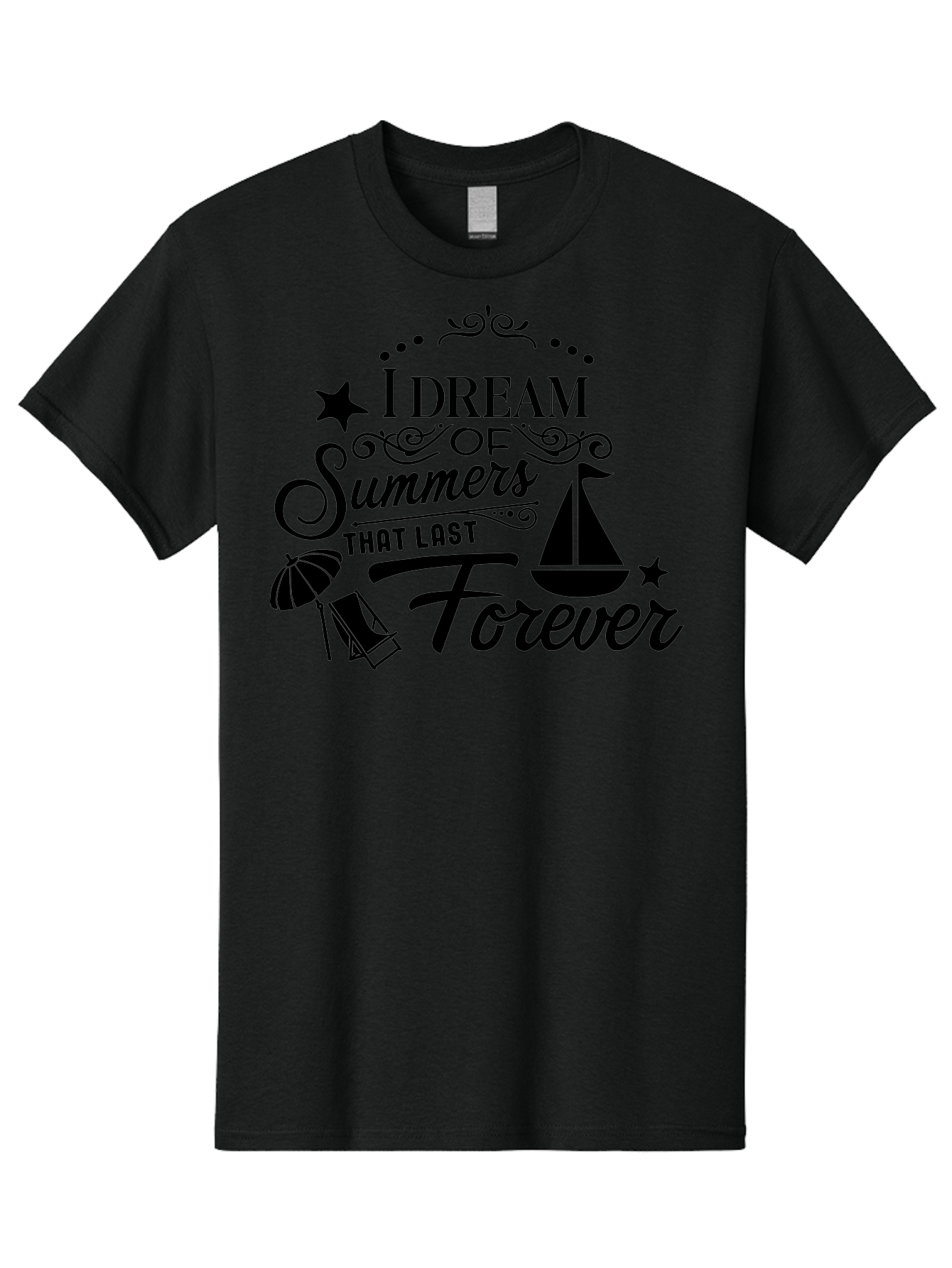 I-Dream-Of-Summers-That-Last-Forever Men'S Graphic Tee, 100% Cotton, Comfortable Casual Summer Wear, Machine Washable, Summertime Vibes, Sailing, Beach Umbrella, Summer Dreams, Endless Summer, Sailboat, Beach Life, Vacation Mode, Aac845 5