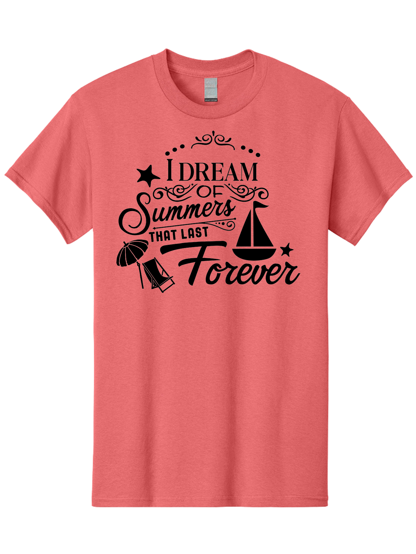 I-Dream-Of-Summers-That-Last-Forever Men'S Graphic Tee, 100% Cotton, Comfortable Casual Summer Wear, Machine Washable, Summertime Vibes, Sailing, Beach Umbrella, Summer Dreams, Endless Summer, Sailboat, Beach Life, Vacation Mode, Aac845 23