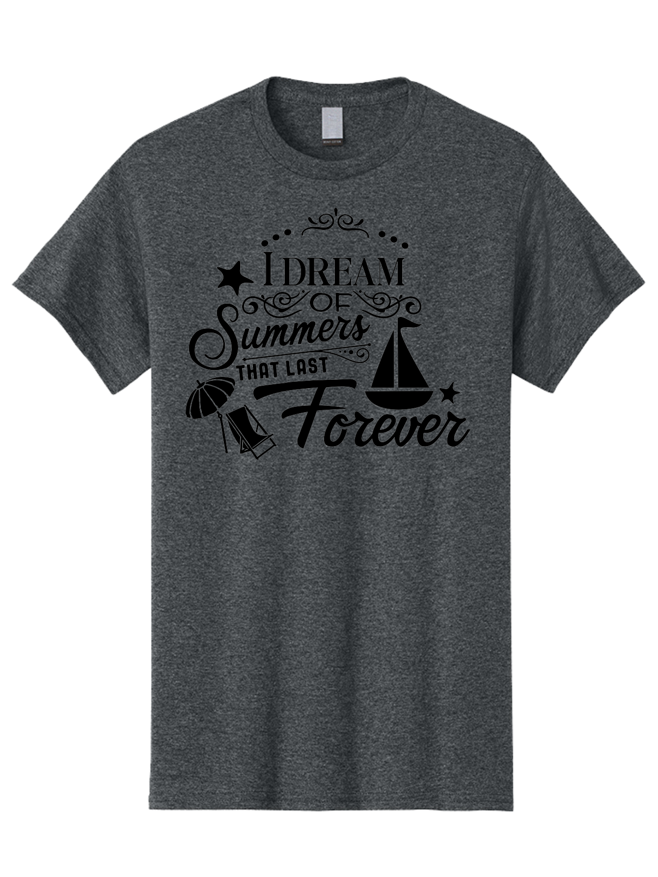 I-Dream-Of-Summers-That-Last-Forever Men'S Graphic Tee, 100% Cotton, Comfortable Casual Summer Wear, Machine Washable, Summertime Vibes, Sailing, Beach Umbrella, Summer Dreams, Endless Summer, Sailboat, Beach Life, Vacation Mode, Aac845 27
