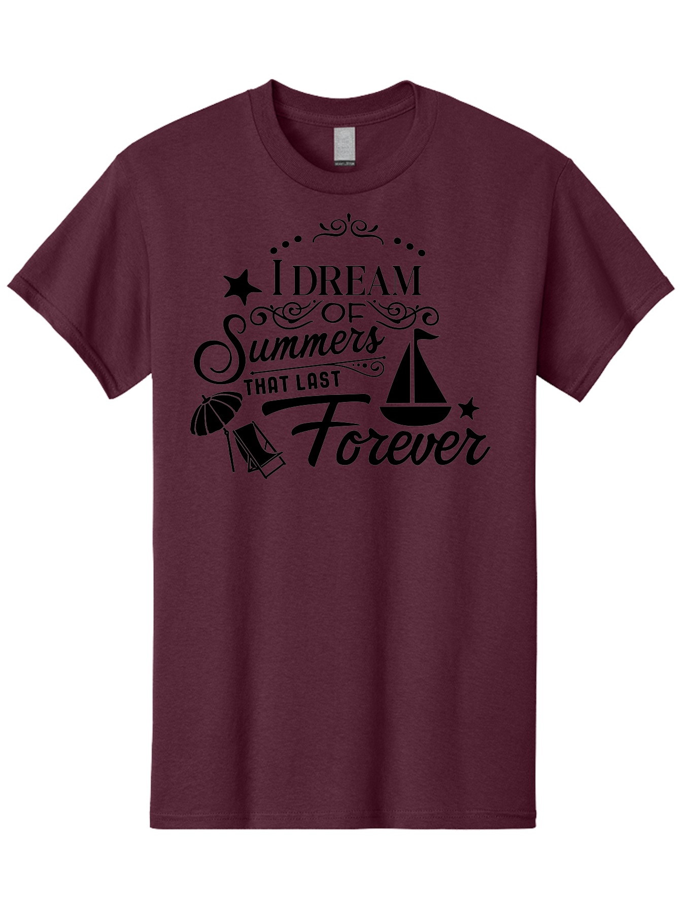 I-Dream-Of-Summers-That-Last-Forever Men'S Graphic Tee, 100% Cotton, Comfortable Casual Summer Wear, Machine Washable, Summertime Vibes, Sailing, Beach Umbrella, Summer Dreams, Endless Summer, Sailboat, Beach Life, Vacation Mode, Aac845 29