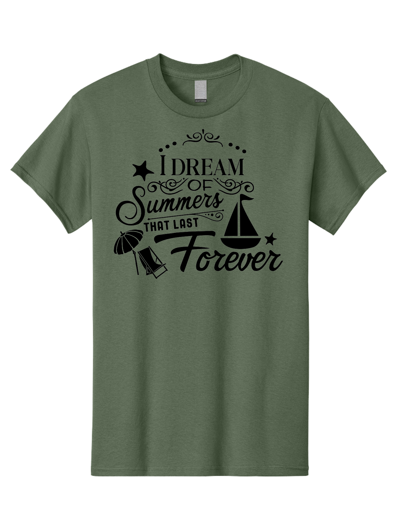 I-Dream-Of-Summers-That-Last-Forever Men'S Graphic Tee, 100% Cotton, Comfortable Casual Summer Wear, Machine Washable, Summertime Vibes, Sailing, Beach Umbrella, Summer Dreams, Endless Summer, Sailboat, Beach Life, Vacation Mode, Aac845 3