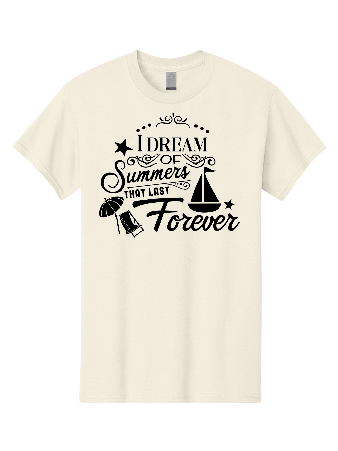 I-Dream-Of-Summers-That-Last-Forever Men'S Graphic Tee, 100% Cotton, Comfortable Casual Summer Wear, Machine Washable, Summertime Vibes, Sailing, Beach Umbrella, Summer Dreams, Endless Summer, Sailboat, Beach Life, Vacation Mode, Aac845 11