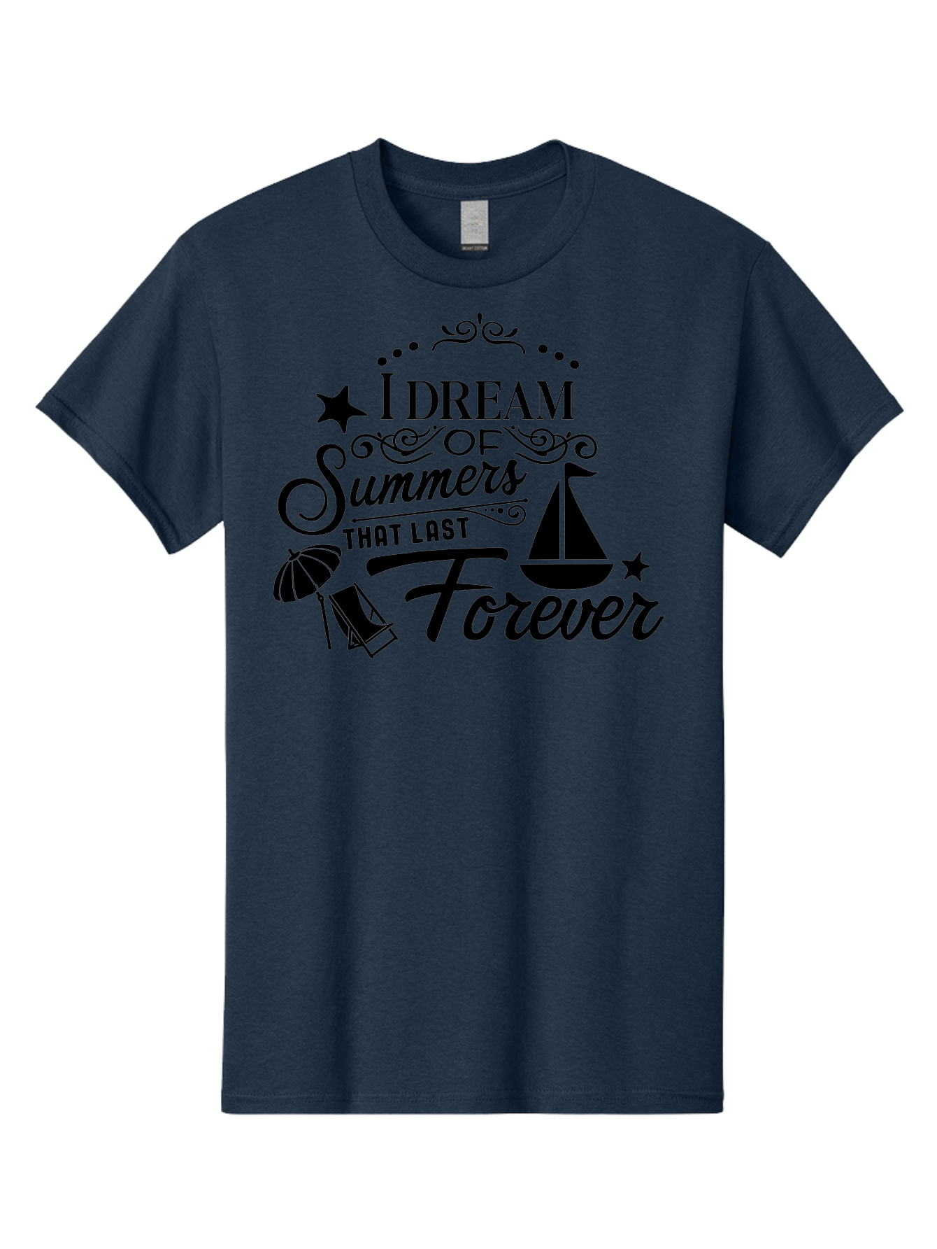 I-Dream-Of-Summers-That-Last-Forever Men'S Graphic Tee, 100% Cotton, Comfortable Casual Summer Wear, Machine Washable, Summertime Vibes, Sailing, Beach Umbrella, Summer Dreams, Endless Summer, Sailboat, Beach Life, Vacation Mode, Aac845 13