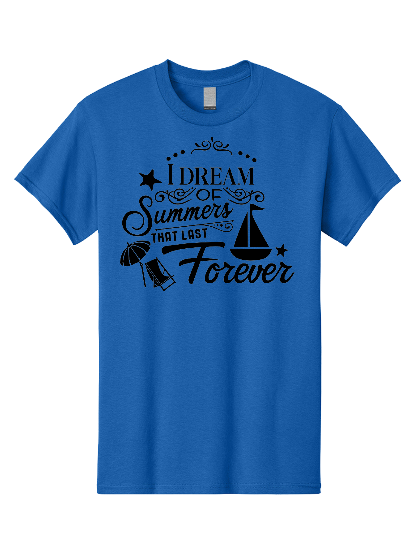 I-Dream-Of-Summers-That-Last-Forever Men'S Graphic Tee, 100% Cotton, Comfortable Casual Summer Wear, Machine Washable, Summertime Vibes, Sailing, Beach Umbrella, Summer Dreams, Endless Summer, Sailboat, Beach Life, Vacation Mode, Aac845 17