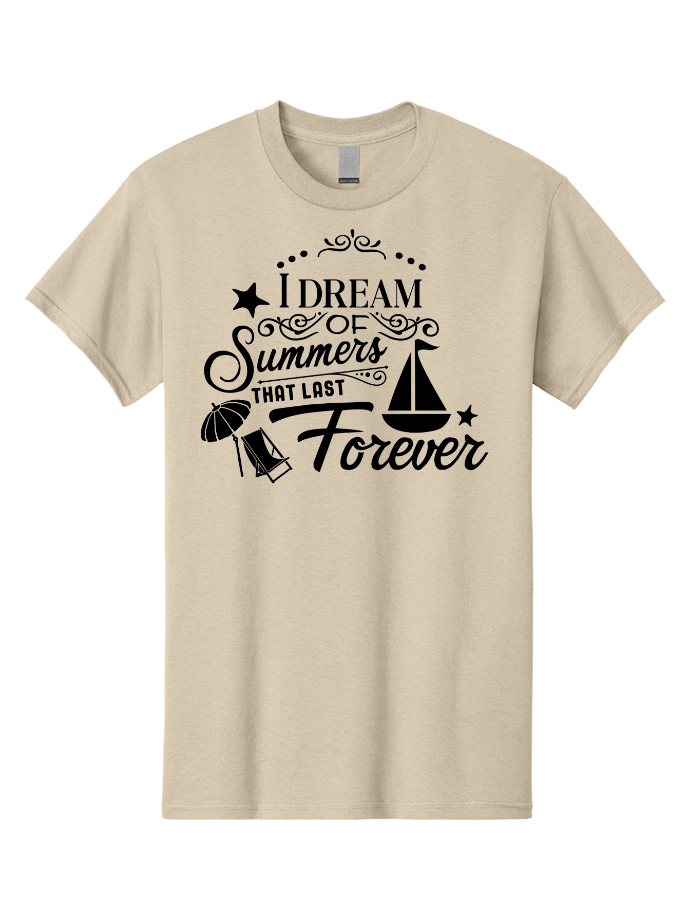 I-Dream-Of-Summers-That-Last-Forever Men'S Graphic Tee, 100% Cotton, Comfortable Casual Summer Wear, Machine Washable, Summertime Vibes, Sailing, Beach Umbrella, Summer Dreams, Endless Summer, Sailboat, Beach Life, Vacation Mode, Aac845 7