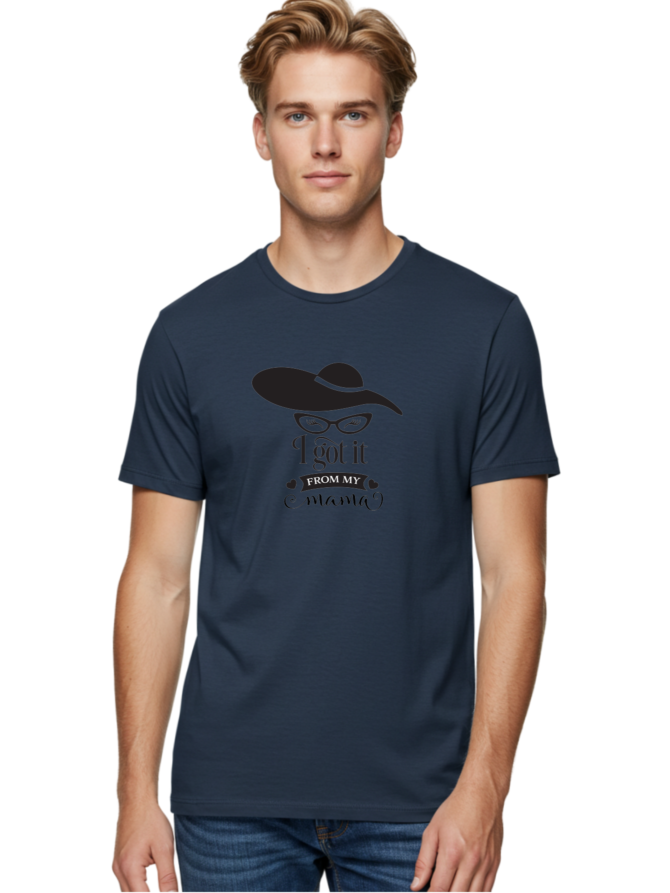 I-Got-It-From-My-Mama Men'S Graphic Tee, 100% Cotton, Comfortable Casual Summer Wear, Machine Washable, Funny Mama Quote, Humorous Mom Saying, I Got It From My Mama, Cute Mama Design, Mama Love, Mom Humor, Heartwarming Quote, Aac848 2