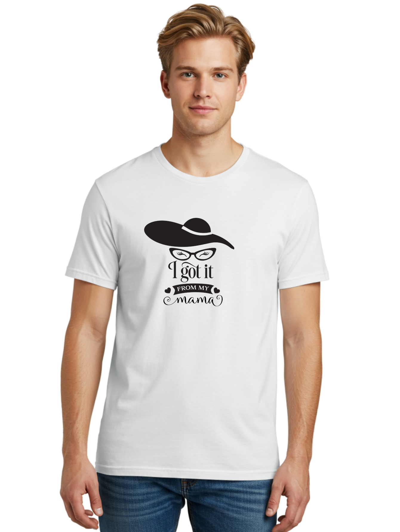 I-Got-It-From-My-Mama Men'S Graphic Tee, 100% Cotton, Comfortable Casual Summer Wear, Machine Washable, Funny Mama Quote, Humorous Mom Saying, I Got It From My Mama, Cute Mama Design, Mama Love, Mom Humor, Heartwarming Quote, Aac848 14