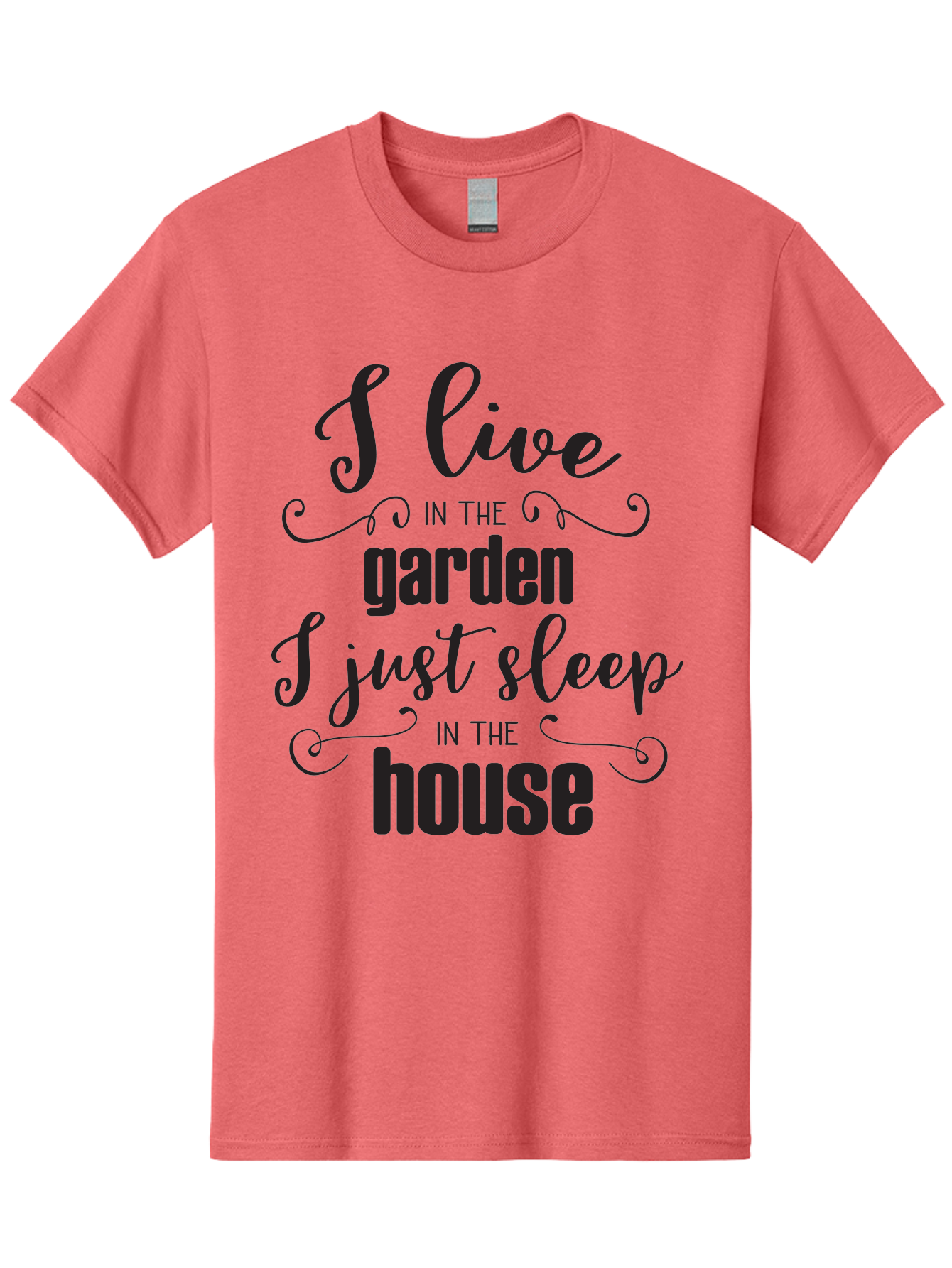I-Live-In-The-Garden-I-Just-Sleep-In-The-House Men'S Graphic Tee, 100% Cotton, Comfortable Casual Summer Wear, Machine Washable, Inspirational Quote, Garden Lover, House And Garden, Outdoor Living, Nature Enthusiast, Gardening Life, Quote Art, Aac852 17