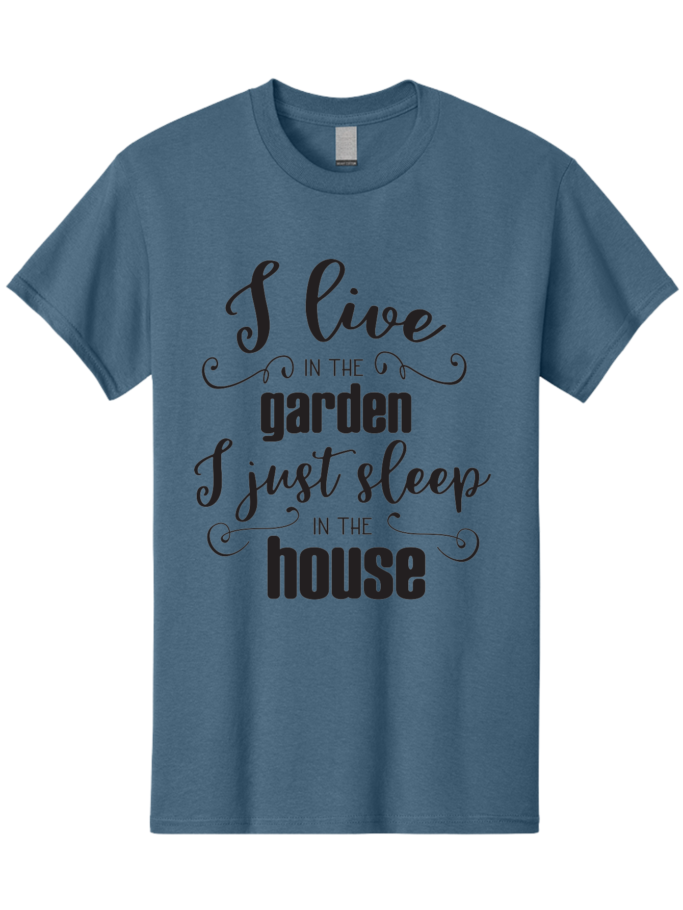 I-Live-In-The-Garden-I-Just-Sleep-In-The-House Men'S Graphic Tee, 100% Cotton, Comfortable Casual Summer Wear, Machine Washable, Inspirational Quote, Garden Lover, House And Garden, Outdoor Living, Nature Enthusiast, Gardening Life, Quote Art, Aac852 29