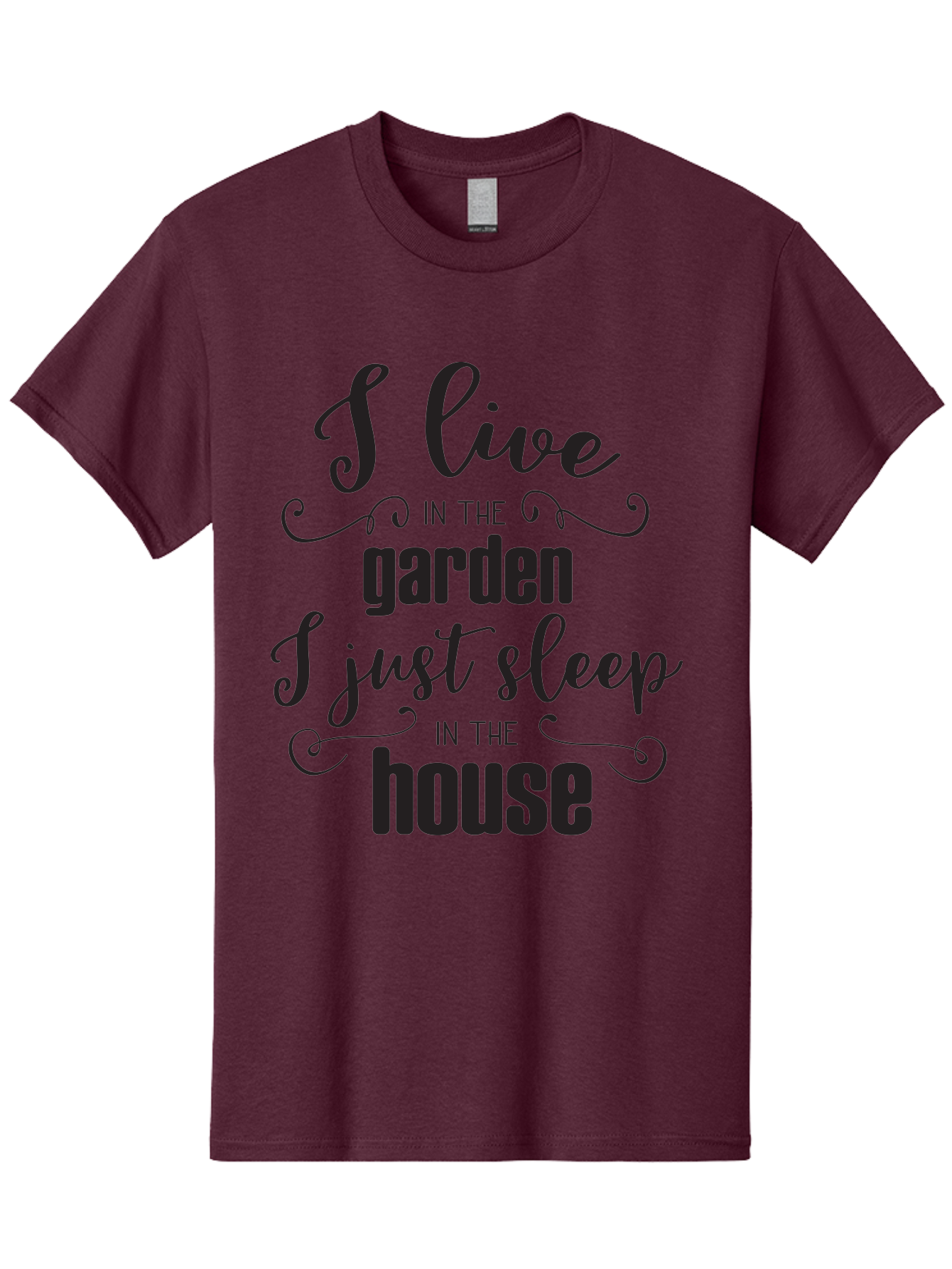 I-Live-In-The-Garden-I-Just-Sleep-In-The-House Men'S Graphic Tee, 100% Cotton, Comfortable Casual Summer Wear, Machine Washable, Inspirational Quote, Garden Lover, House And Garden, Outdoor Living, Nature Enthusiast, Gardening Life, Quote Art, Aac852 3