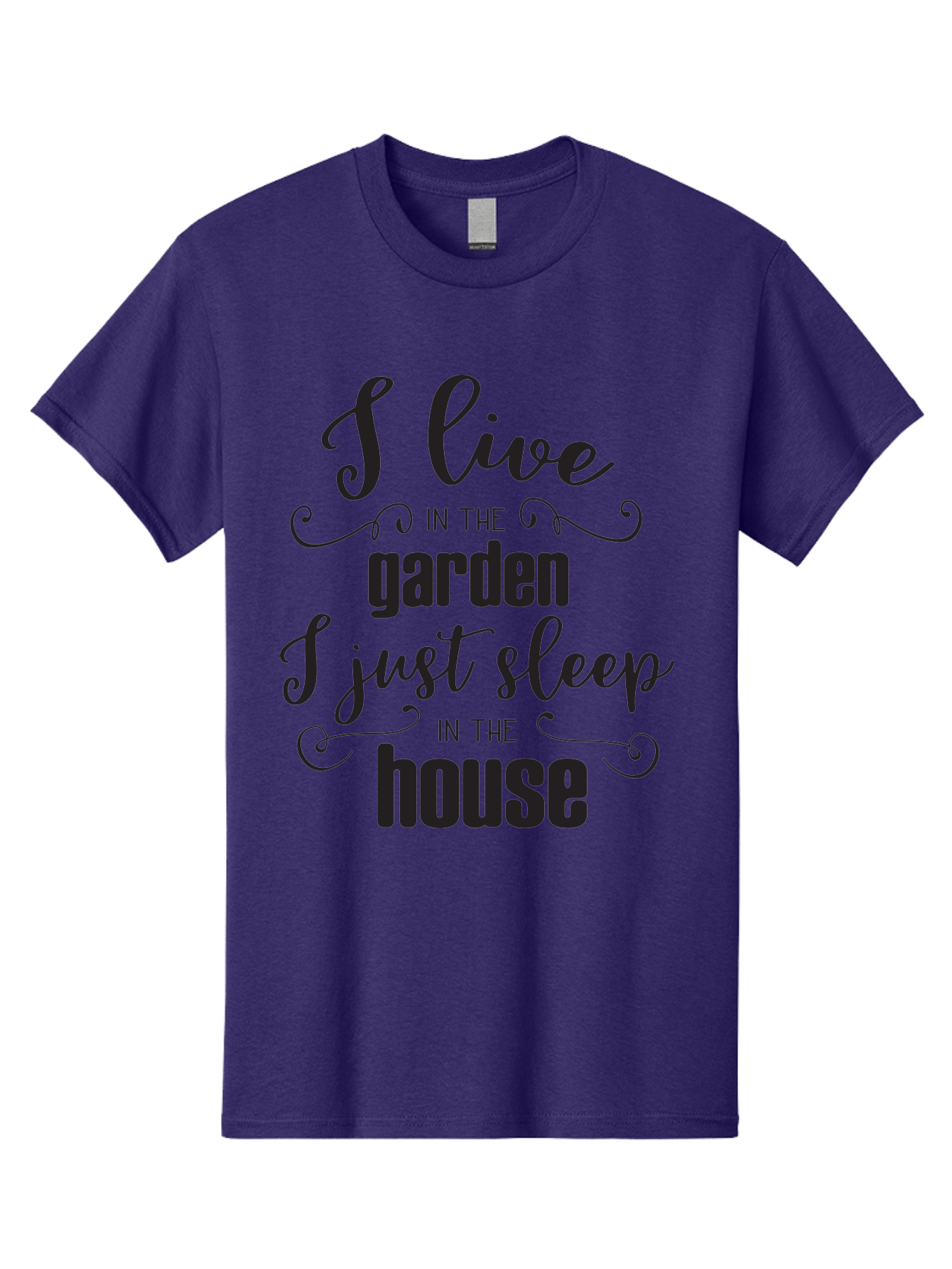 I-Live-In-The-Garden-I-Just-Sleep-In-The-House Men'S Graphic Tee, 100% Cotton, Comfortable Casual Summer Wear, Machine Washable, Inspirational Quote, Garden Lover, House And Garden, Outdoor Living, Nature Enthusiast, Gardening Life, Quote Art, Aac852 7