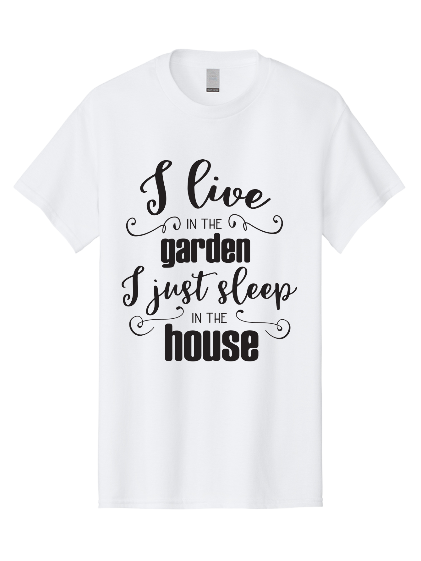 I-Live-In-The-Garden-I-Just-Sleep-In-The-House Men'S Graphic Tee, 100% Cotton, Comfortable Casual Summer Wear, Machine Washable, Inspirational Quote, Garden Lover, House And Garden, Outdoor Living, Nature Enthusiast, Gardening Life, Quote Art, Aac852 11