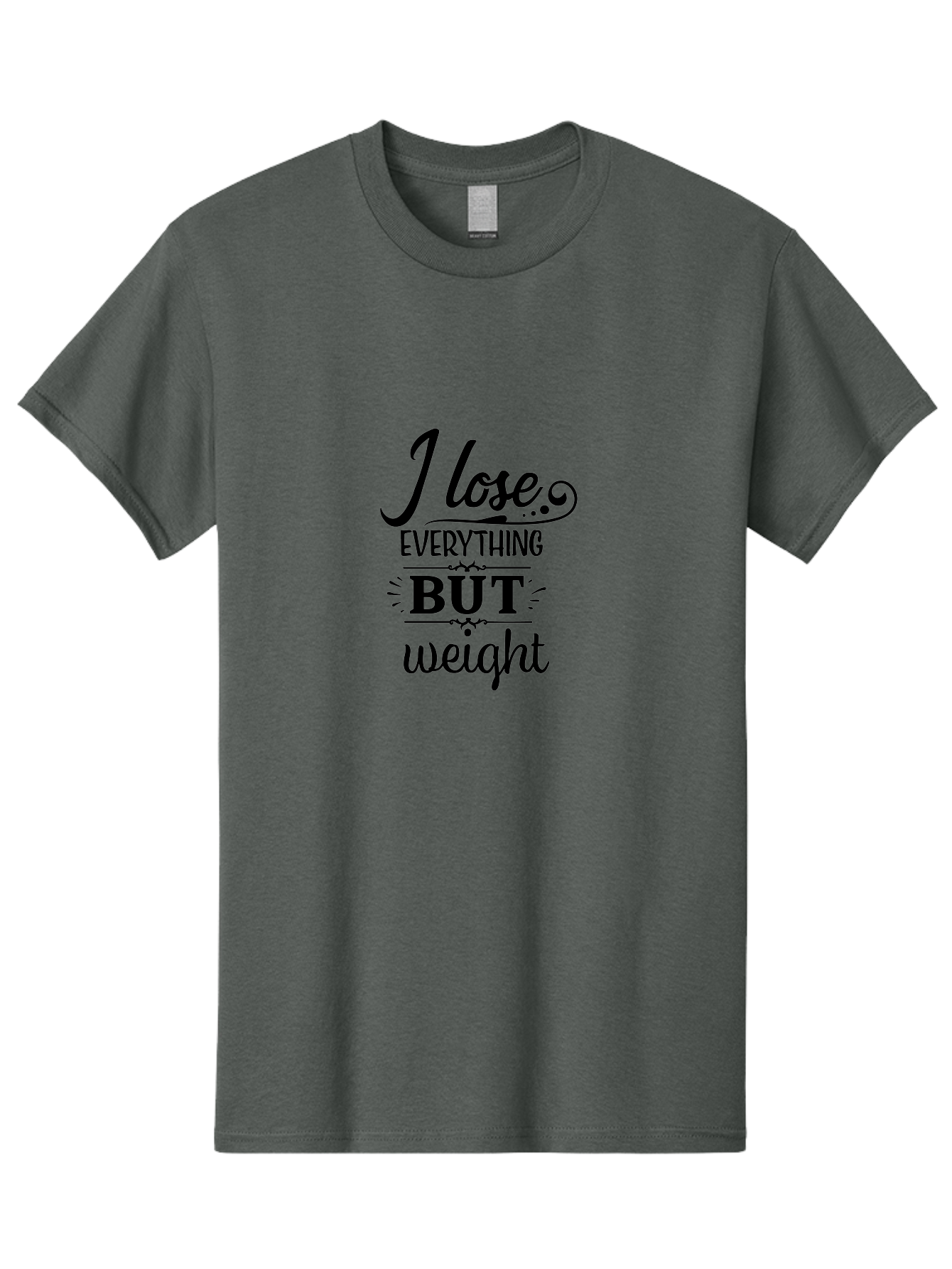 I-Lose-Everything-But-Weight Men'S Graphic Tee, 100% Cotton, Comfortable Casual Summer Wear, Machine Washable, Motivational Quote, Weight Loss, Fitness Inspiration, Gym, Humor, Irony, Decorative Typography, Black Text Aac853 11