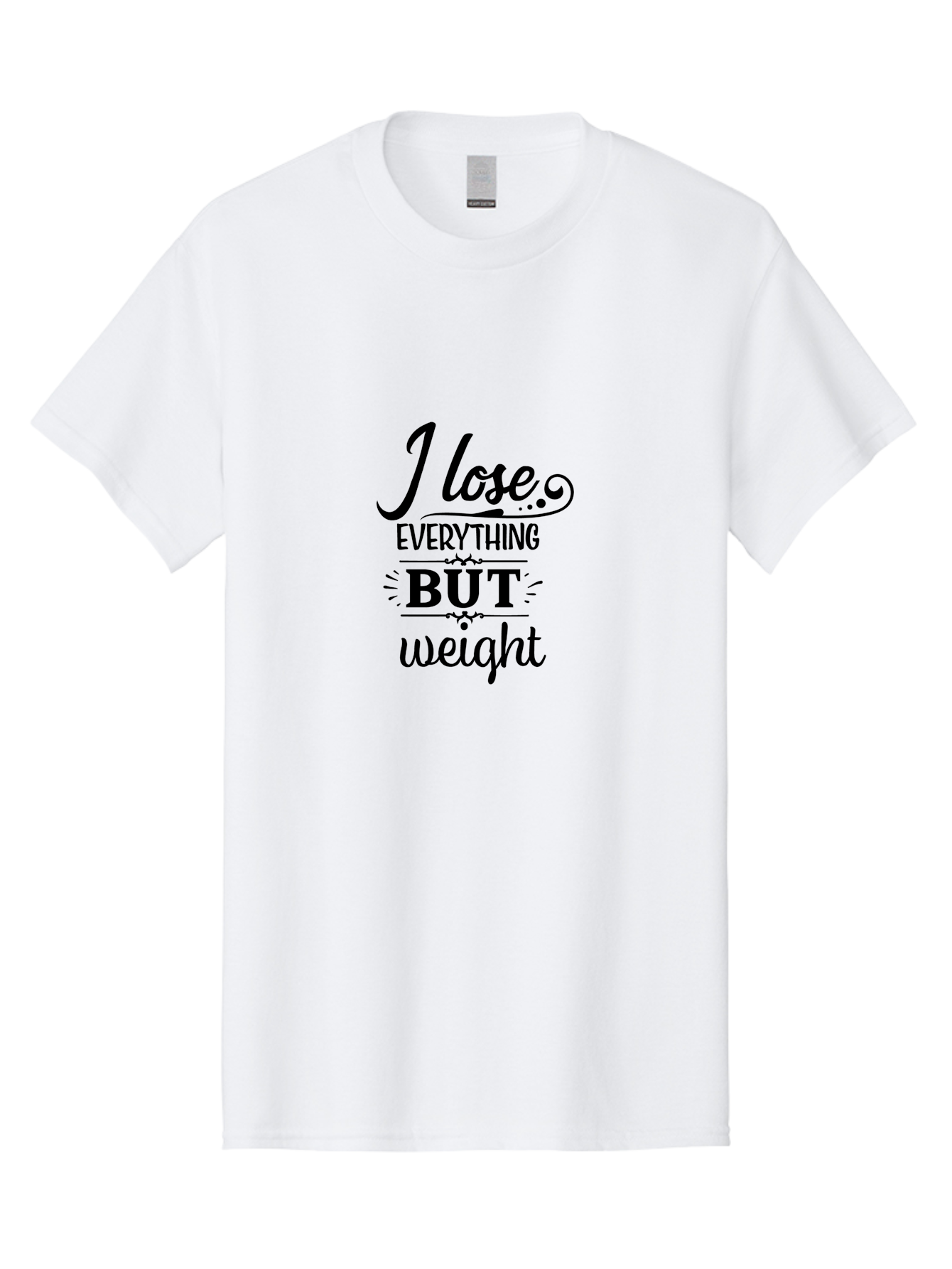 I-Lose-Everything-But-Weight Men'S Graphic Tee, 100% Cotton, Comfortable Casual Summer Wear, Machine Washable, Motivational Quote, Weight Loss, Fitness Inspiration, Gym, Humor, Irony, Decorative Typography, Black Text Aac853 19
