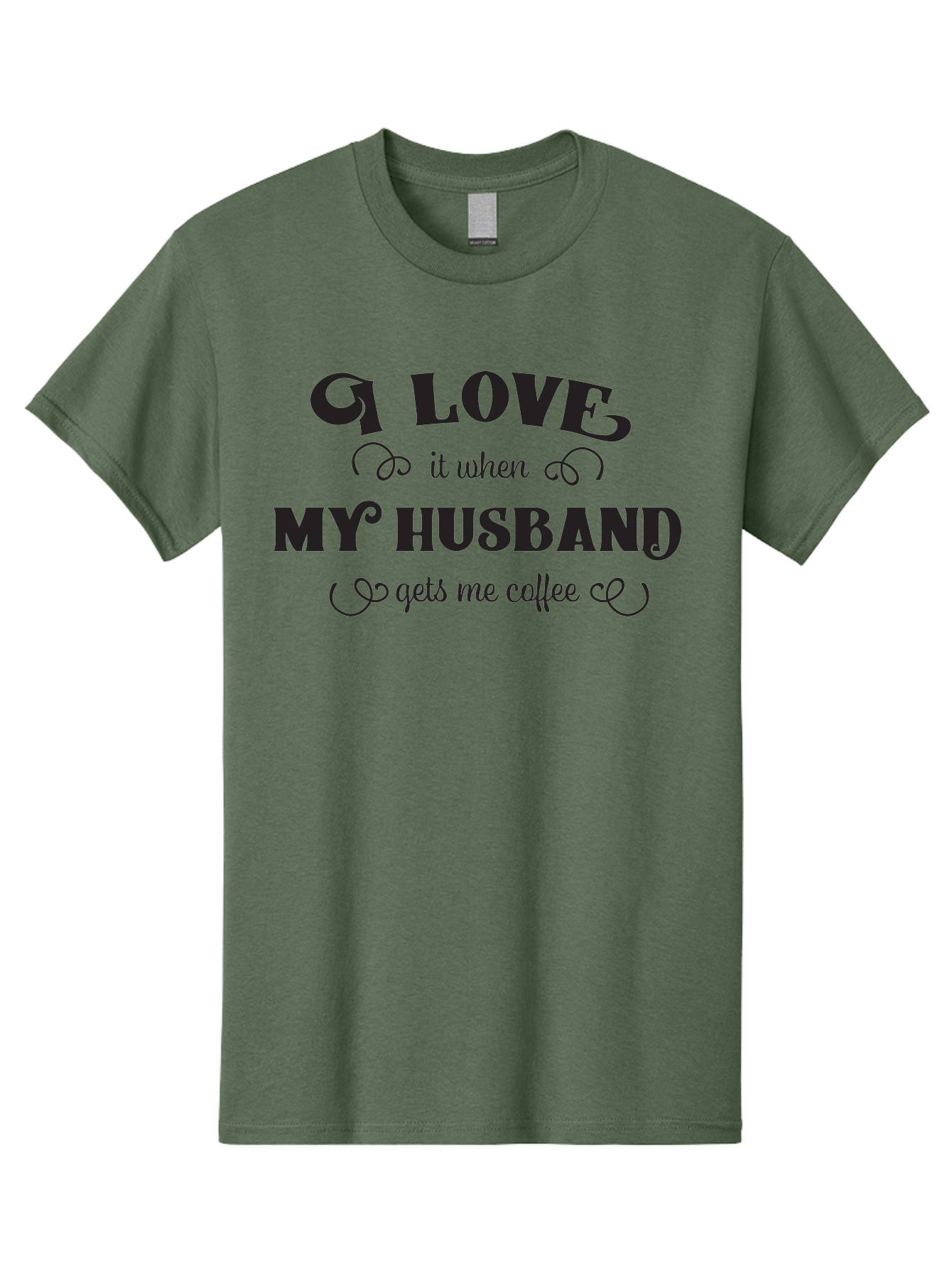I-Love-My-Husband-Coffee Men'S Graphic Tee, 100% Cotton, Comfortable Casual Summer Wear, Machine Washable, Love Quote, Husband And Wife, Coffee Lover, Romance, Relationship Goals, Funny Saying, Cute Text, Love For Coffee Aac856 23