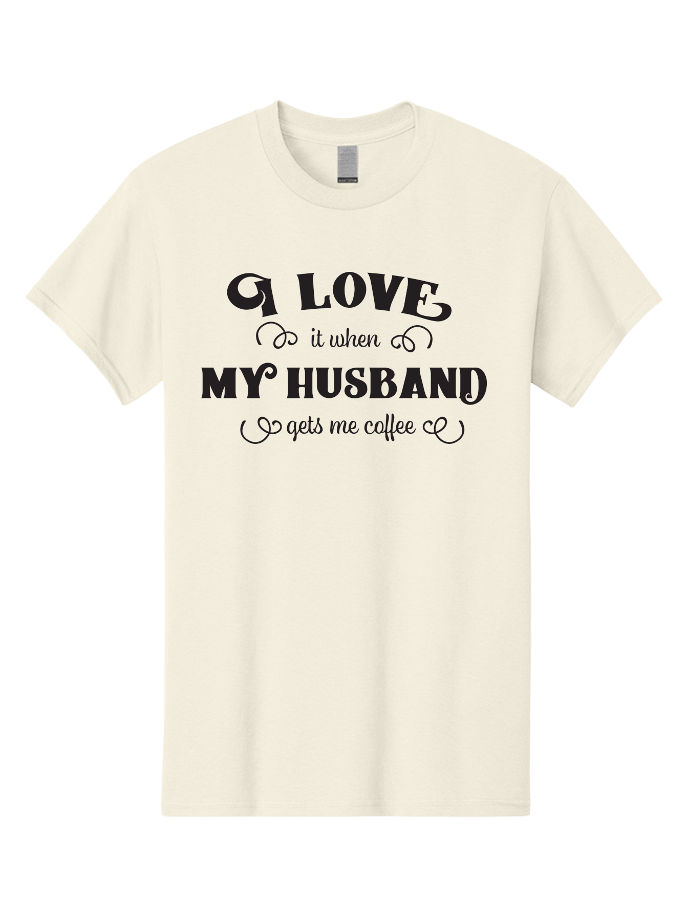 I-Love-My-Husband-Coffee Men'S Graphic Tee, 100% Cotton, Comfortable Casual Summer Wear, Machine Washable, Love Quote, Husband And Wife, Coffee Lover, Romance, Relationship Goals, Funny Saying, Cute Text, Love For Coffee Aac856 15