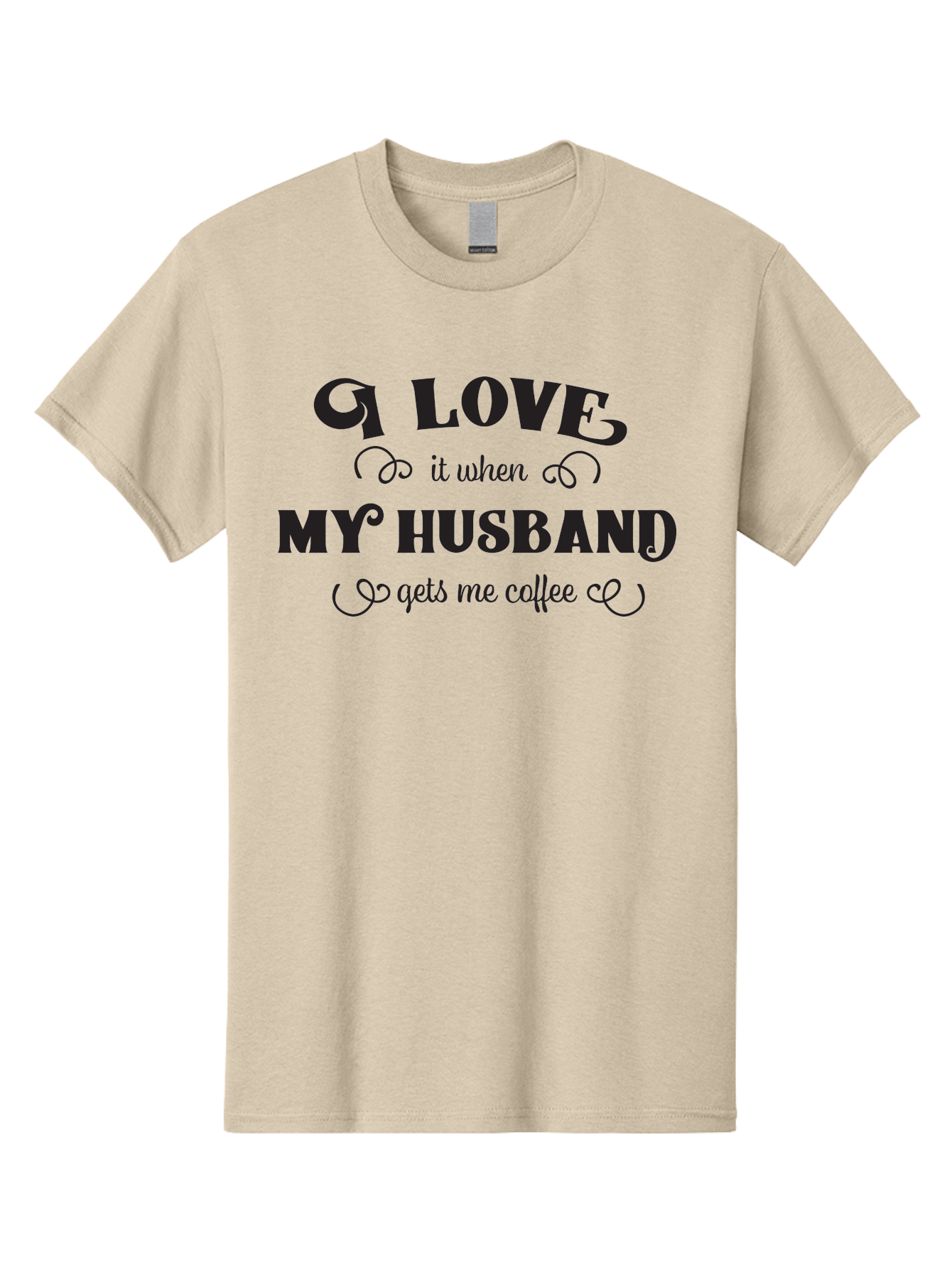 I-Love-My-Husband-Coffee Men'S Graphic Tee, 100% Cotton, Comfortable Casual Summer Wear, Machine Washable, Love Quote, Husband And Wife, Coffee Lover, Romance, Relationship Goals, Funny Saying, Cute Text, Love For Coffee Aac856 5