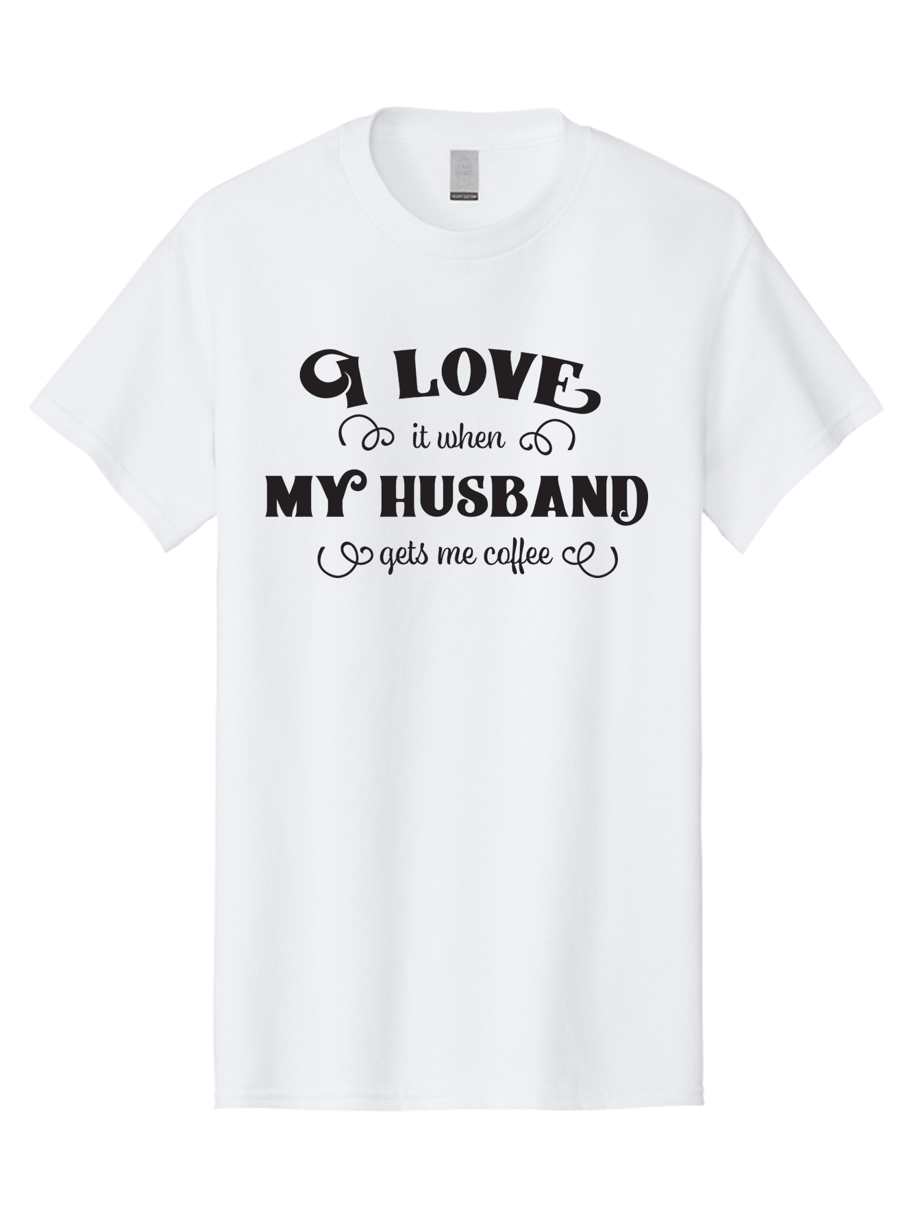I-Love-My-Husband-Coffee Men'S Graphic Tee, 100% Cotton, Comfortable Casual Summer Wear, Machine Washable, Love Quote, Husband And Wife, Coffee Lover, Romance, Relationship Goals, Funny Saying, Cute Text, Love For Coffee Aac856 7