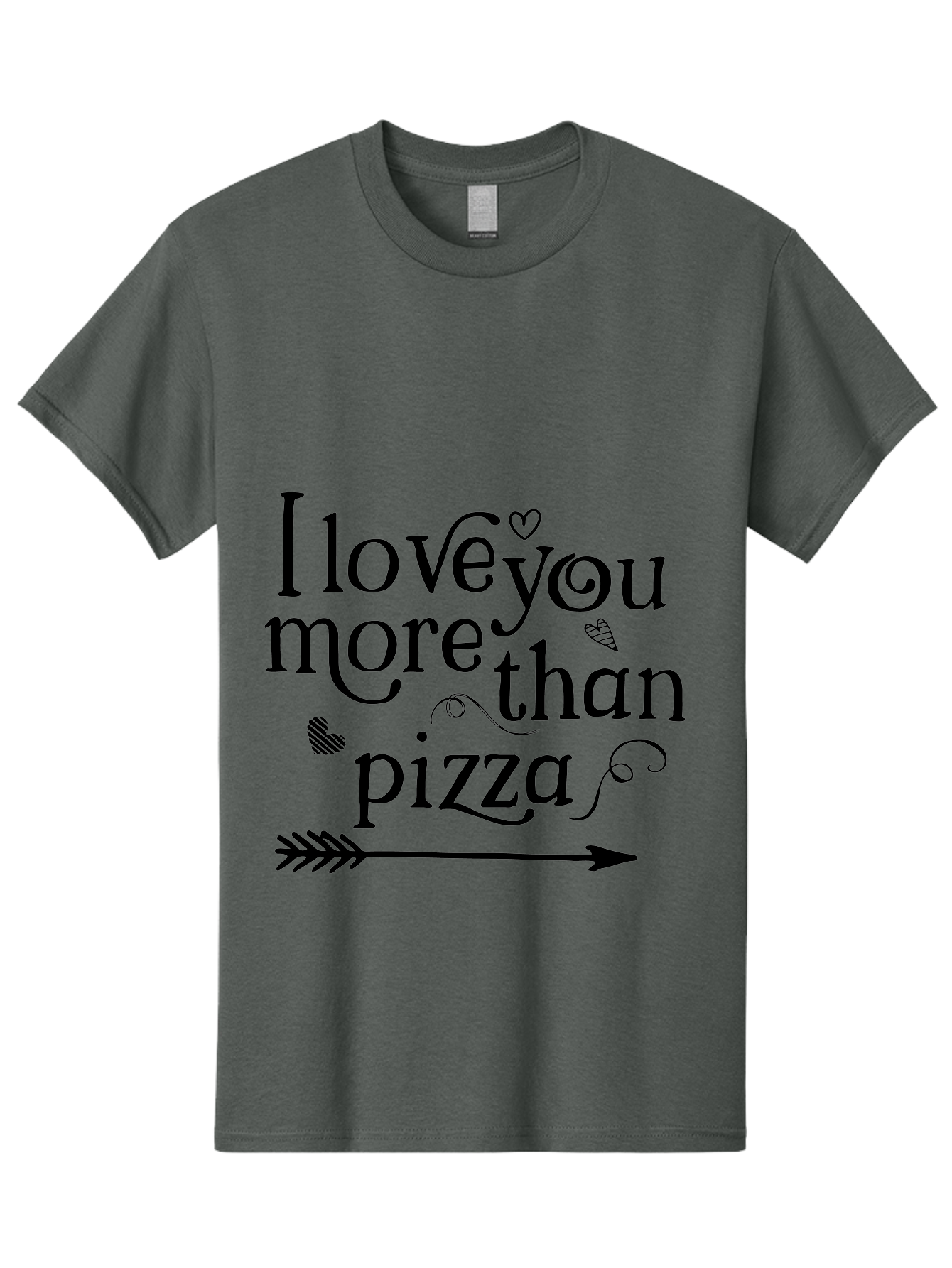 I-Love-You-More-Than-Pizza Men'S Graphic Tee, 100% Cotton, Comfortable Casual Summer Wear, Machine Washable, Love Quote, Pizza Love, Romantic Phrase, Heartwarming Saying, Valentine'S Day Message, Cute Typography, Arrow Design, Whimsical Hearts Aac857 29